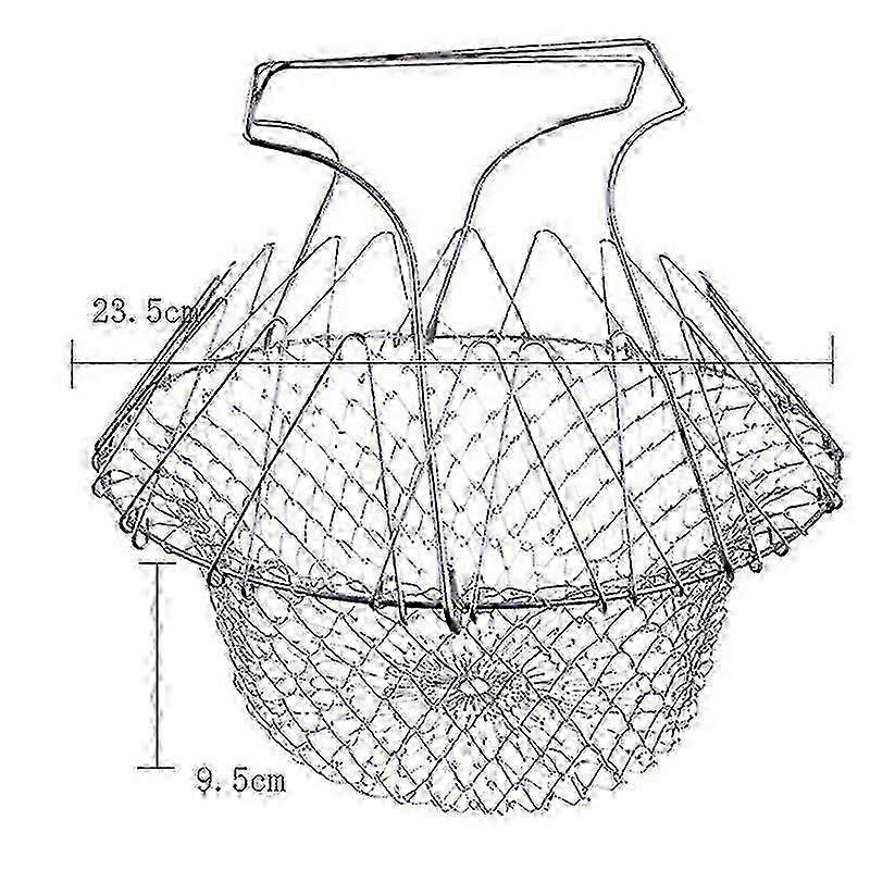 Monitoiminen kokoontaitettava höyryhuuhtelu Strain Fry Culinary Chef Basket Drainer Magic Mesh Basket Siiviläverkko keittiökäyttöön