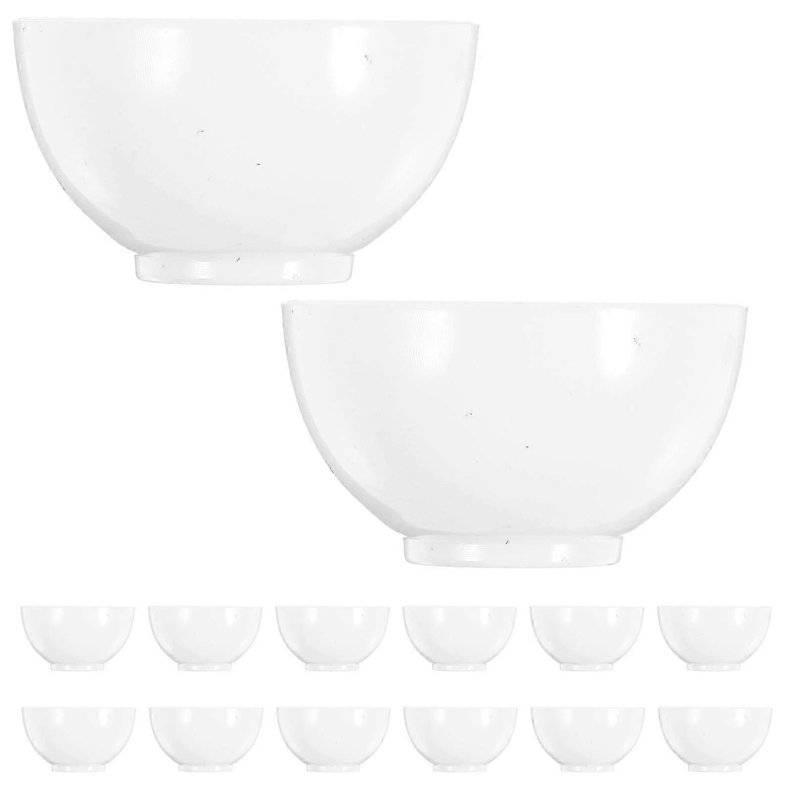 Miniature Bowls Tiny Bowls Dollhouse Bowl Toy present White Plastic 3.00X3.00X1.50CM Simple Design 18Pcs