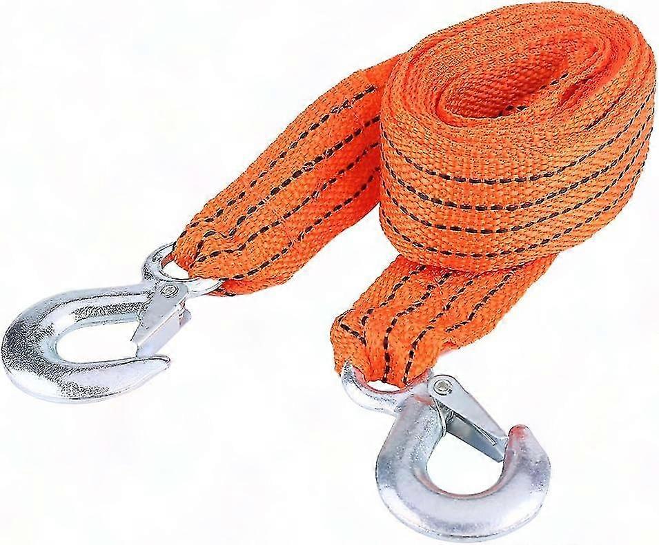 3 Ton Car Trailer Tow Rope Strap with Hooks - 4 Meter Load Capacity, Emergency Vehicle Tool
