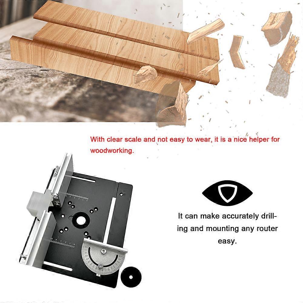 Set of 3 Router Table Insert Plate Aluminum Alloy Wood Milling Flip Board Trimming Machine Engraving Auxiliary Tool Woodworking Benches