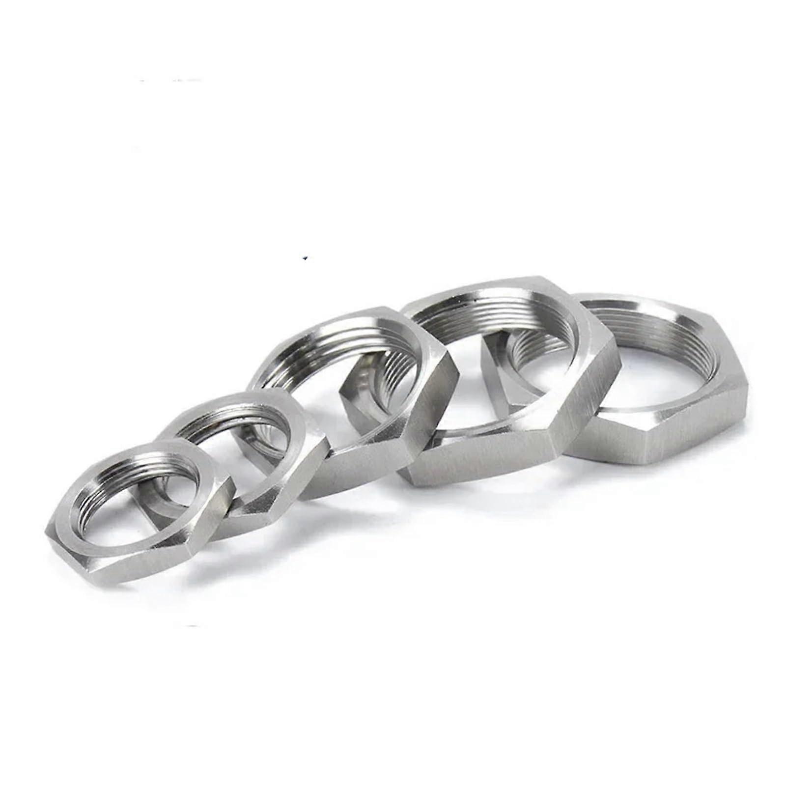 1pc 1/4' BSPP Female Thread Hex Lock Nut Pipe Fitting 304 Stainless Steel