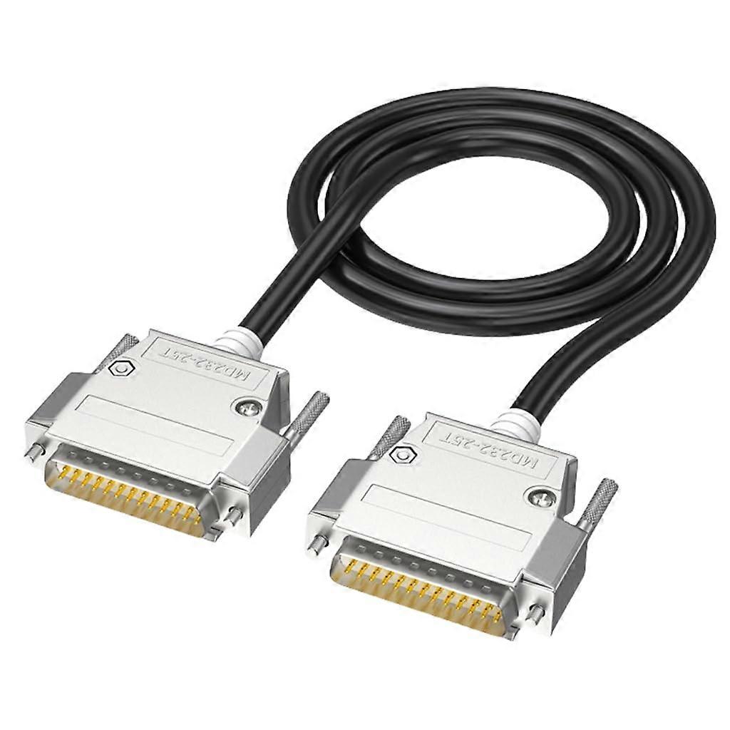 RS232 DB25 Male Female Connection Cable 26AWG Wire Various Length Option, Black