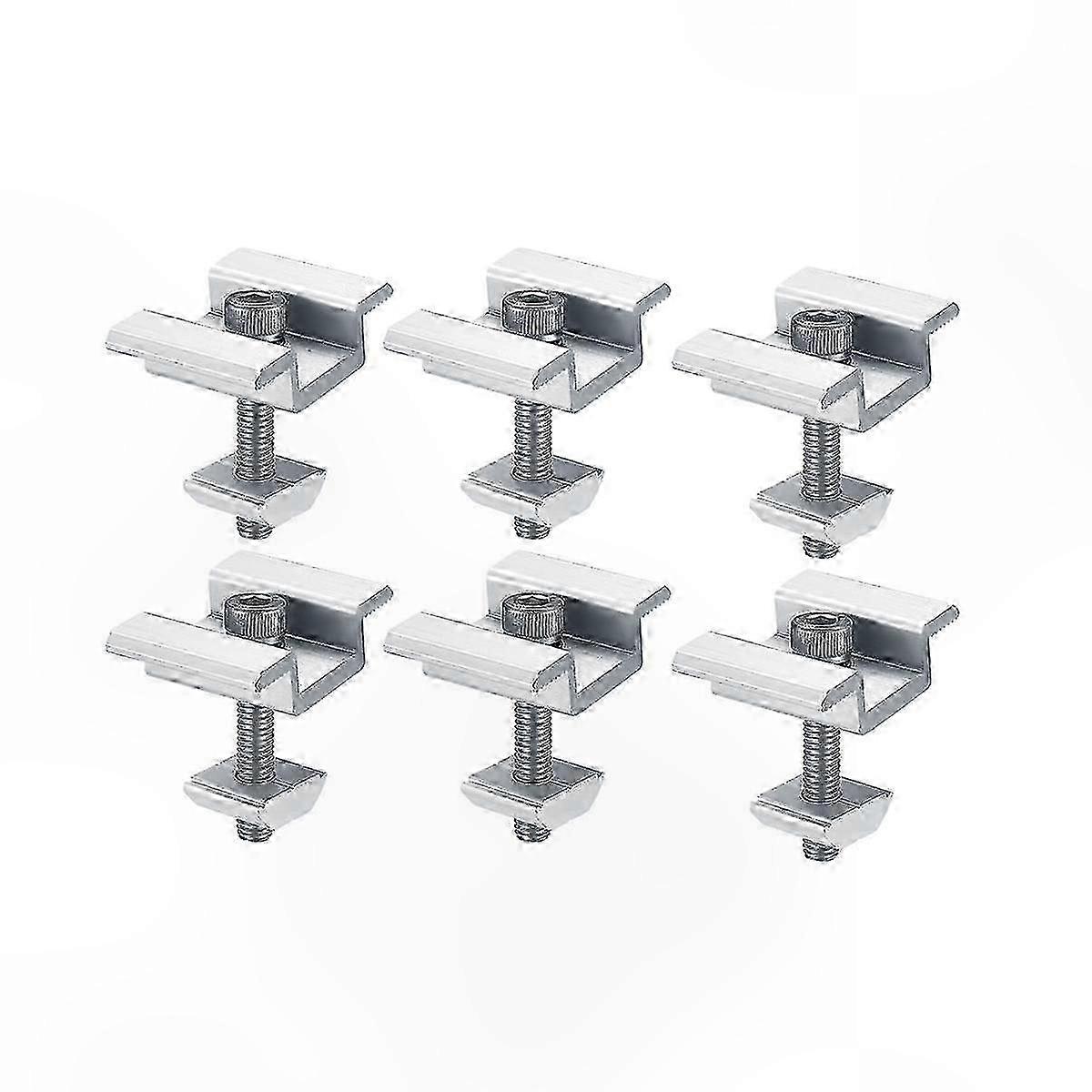8-Pack 30mm Solar Panel Clamps for PV Modules - End and Center Mounting Brackets for Solar Installations