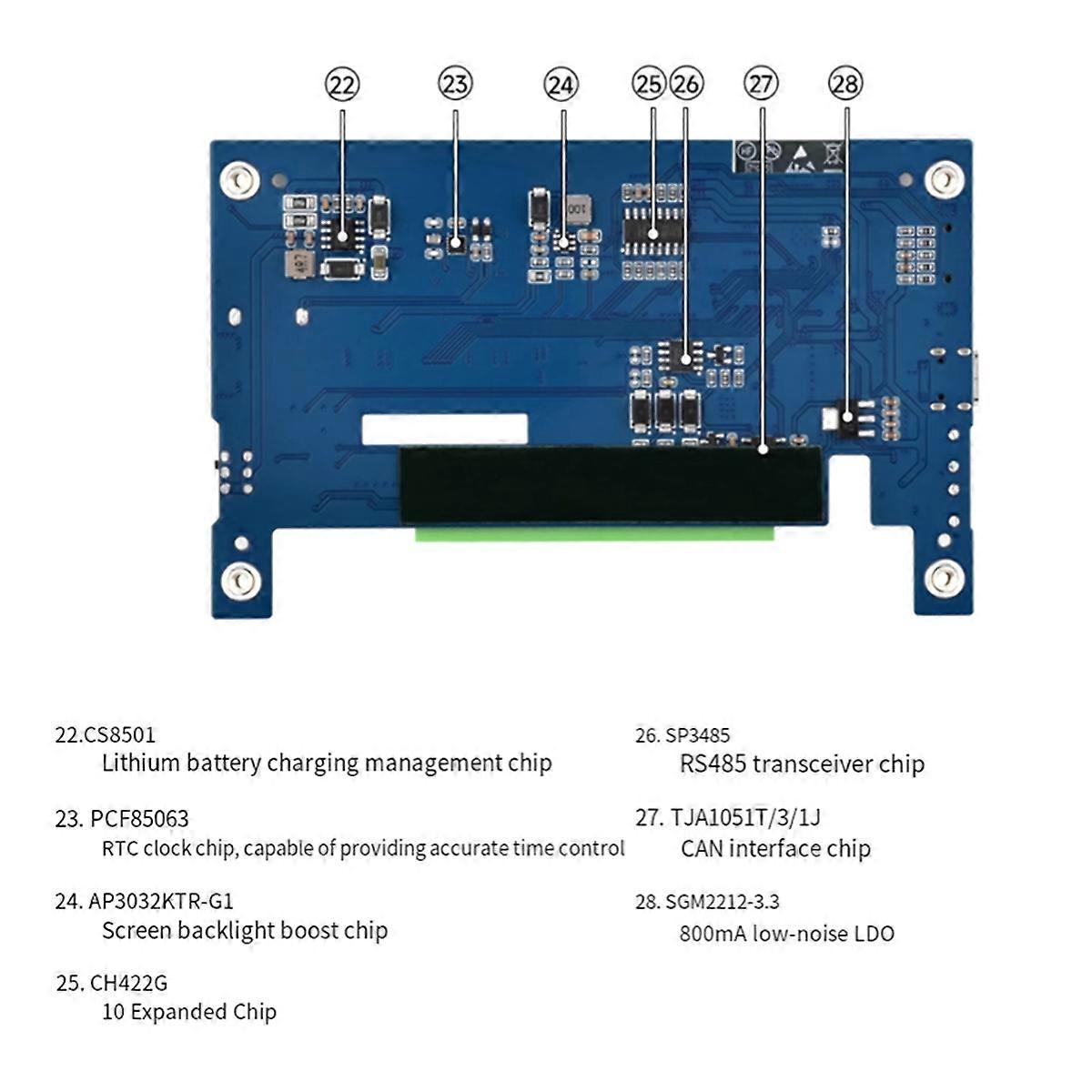 ESP32 S3 5 Zoll LCD Entwicklungsboard für LVGL HMI Sensor CAN RS485