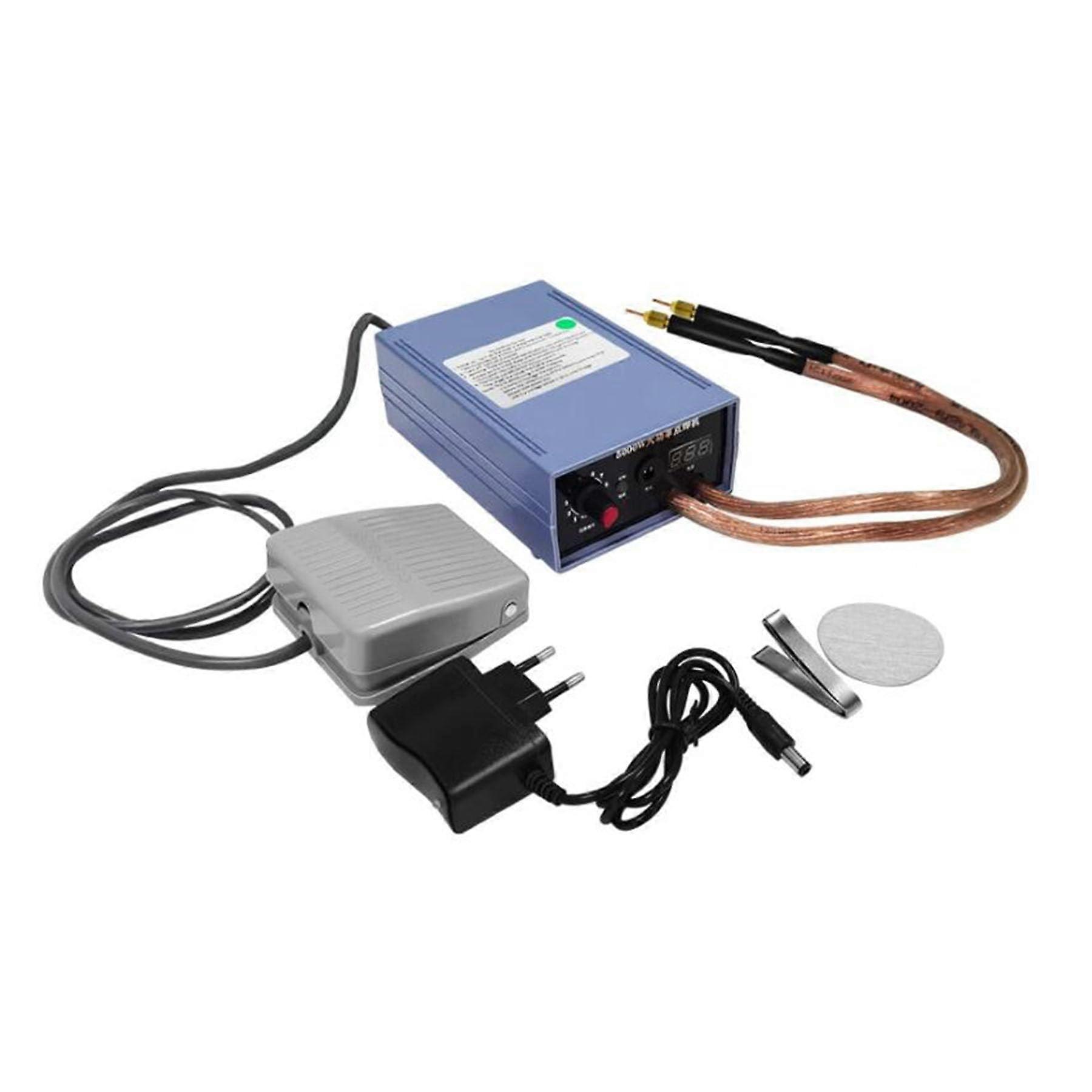 5000W High-Power Handheld Spot Welding Machine for 18650 Batteries, 0.1mm-0.15mm Nickel Sheets with Adjustable Foot Pedal