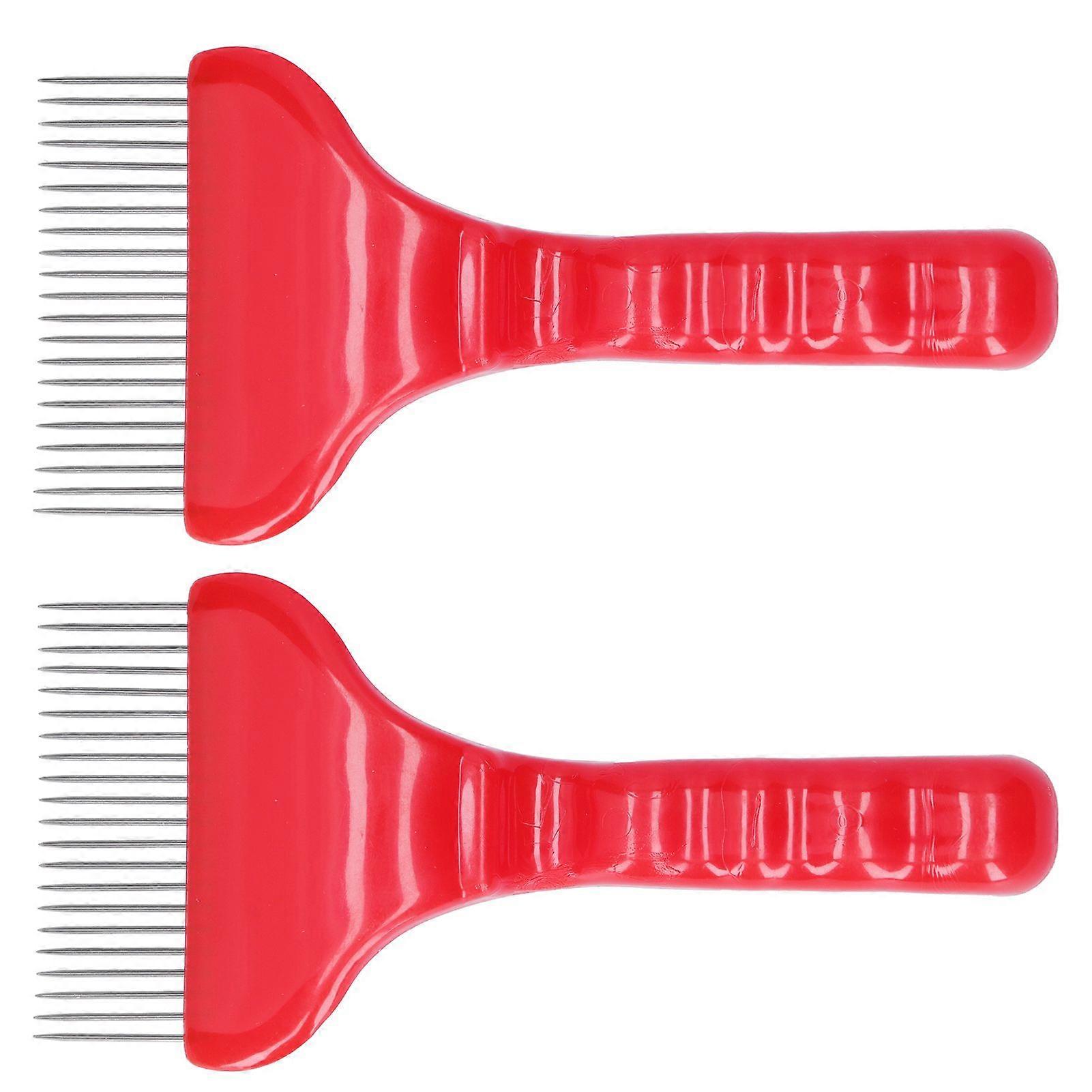 2PCS 21 Tin Uncapping Fork Stainless Steel Beekeeping Honey Fork Shovel Tool with Plastic Handle