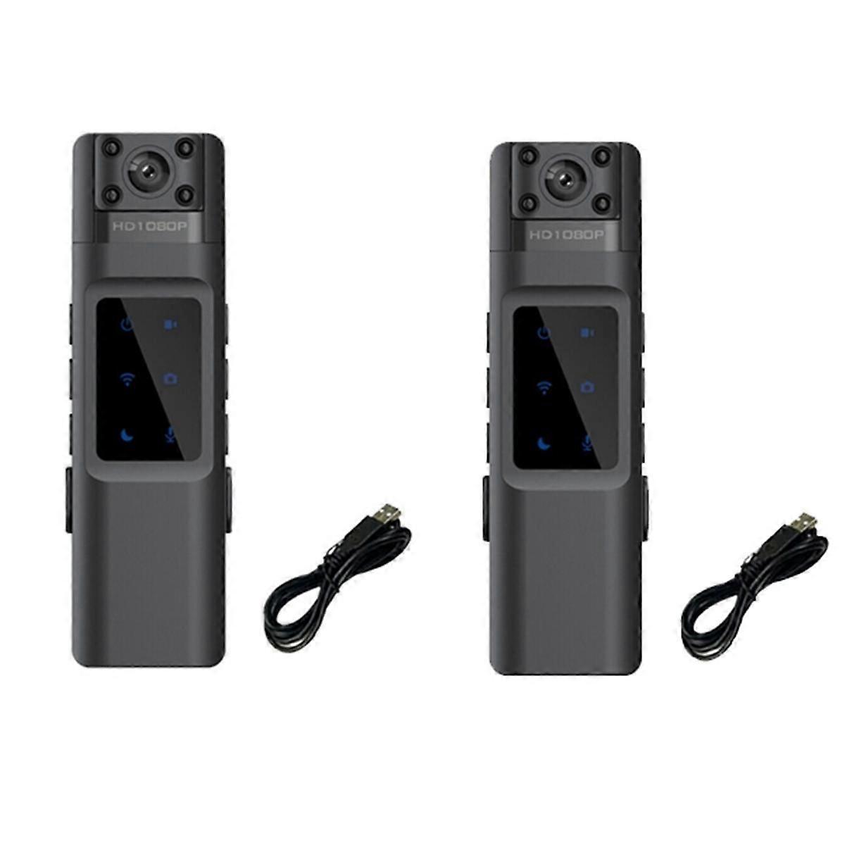 2 Pcs HD 1080P Mini Camera, Convenient Back Clip Night Vision Recorder, Portable Wearable Video Rec