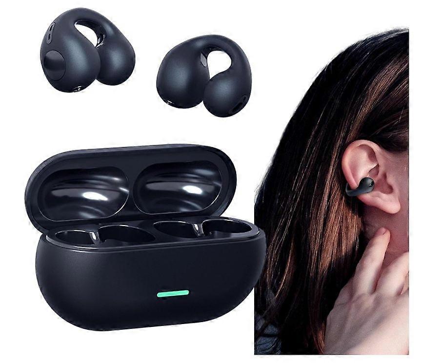 Open Ear Wireless Earbuds - Waterproof Sweatproof Workout Earbuds, Driving Earbuds (Black)