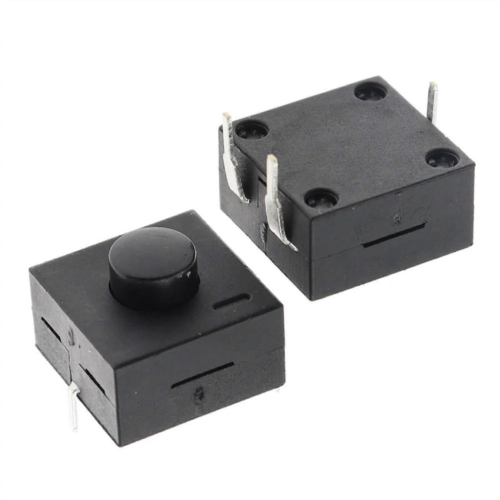 Double Row Vertical LED Flashlight Switch 10Pcs 3 Pins On-On-Off 12x12mm Model 213BS