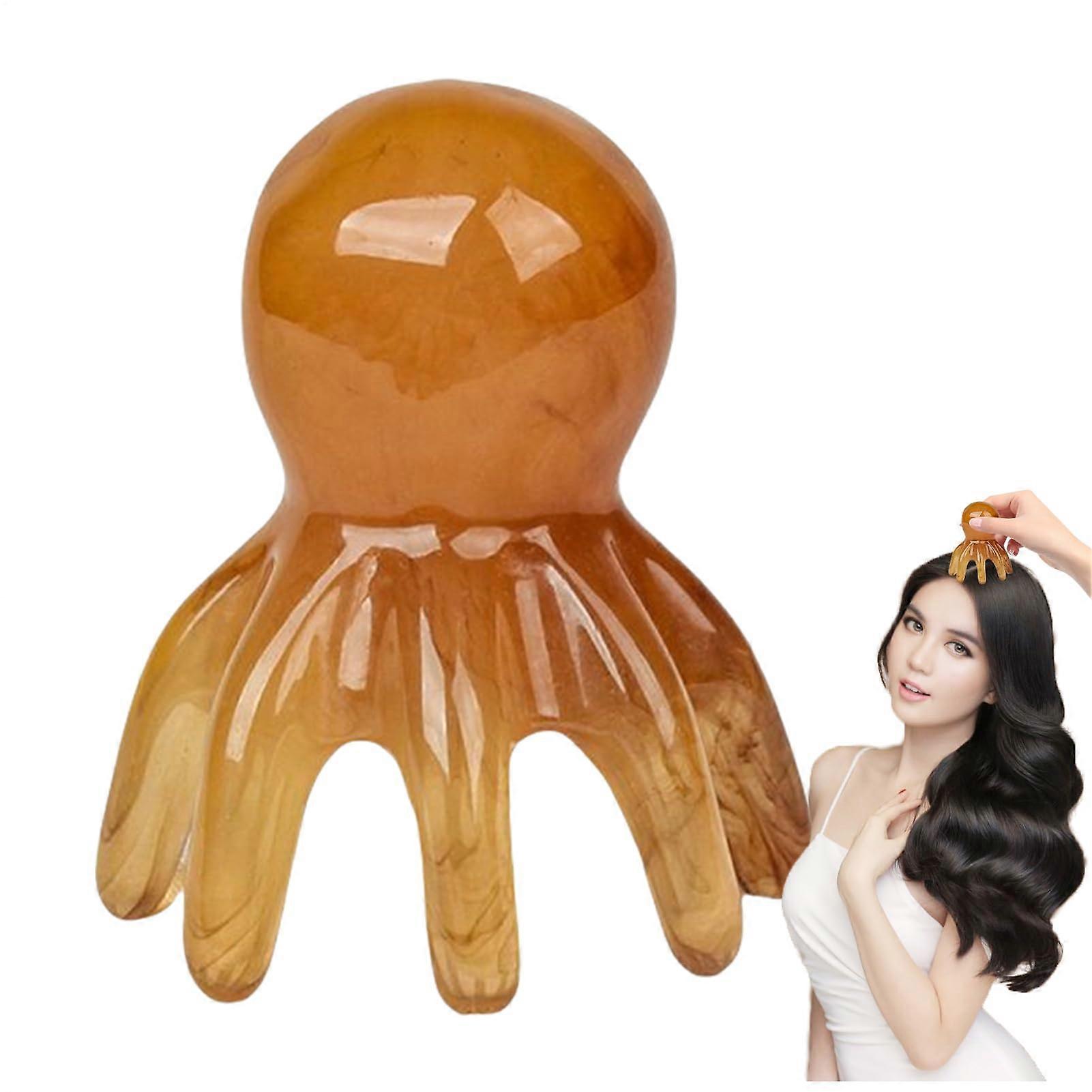 Scalp Massager Tool Portable Manual Head Scratcher For Home Spa Neck Body Shower Travel Tan