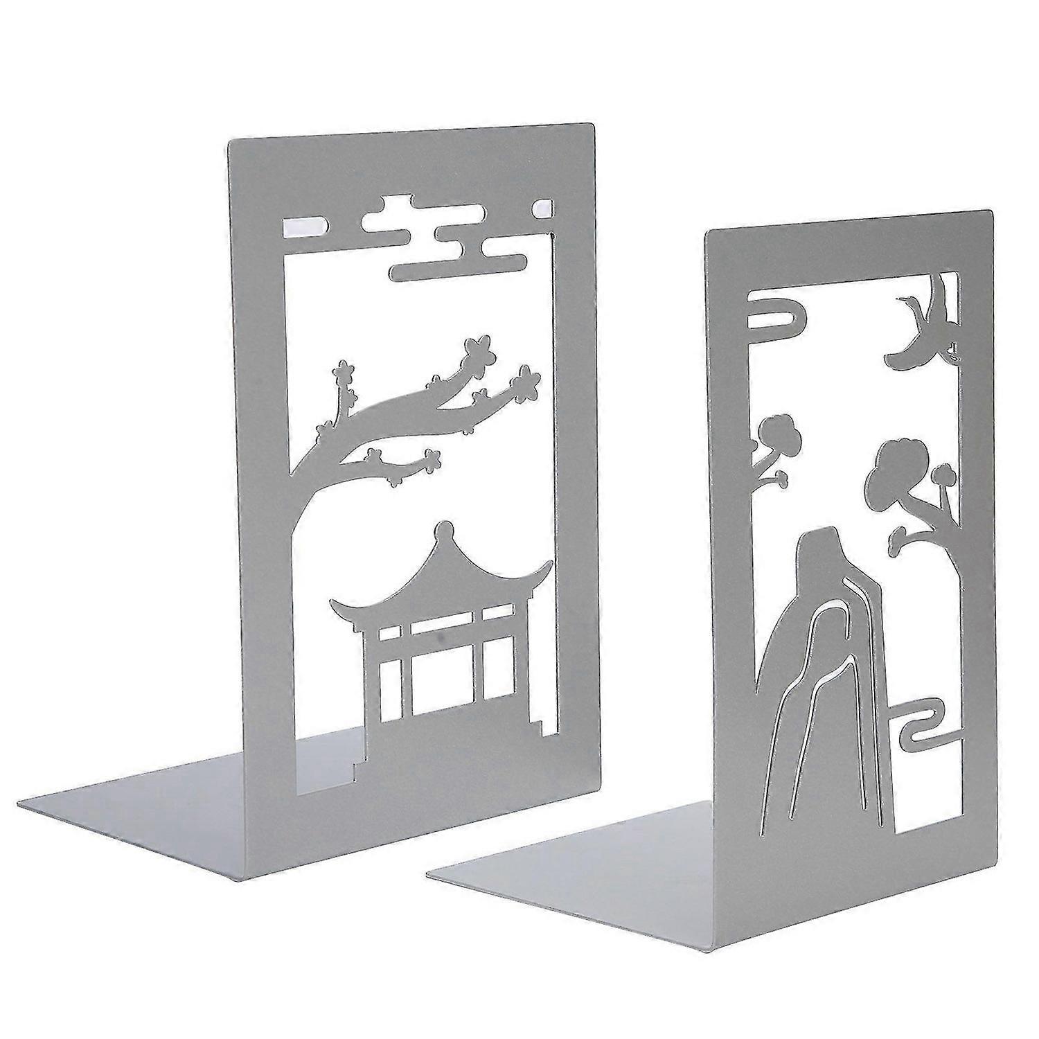 2025 Latest Model Metal Bookend AntiSlip Ancient Style Desktop Bookshelf Book