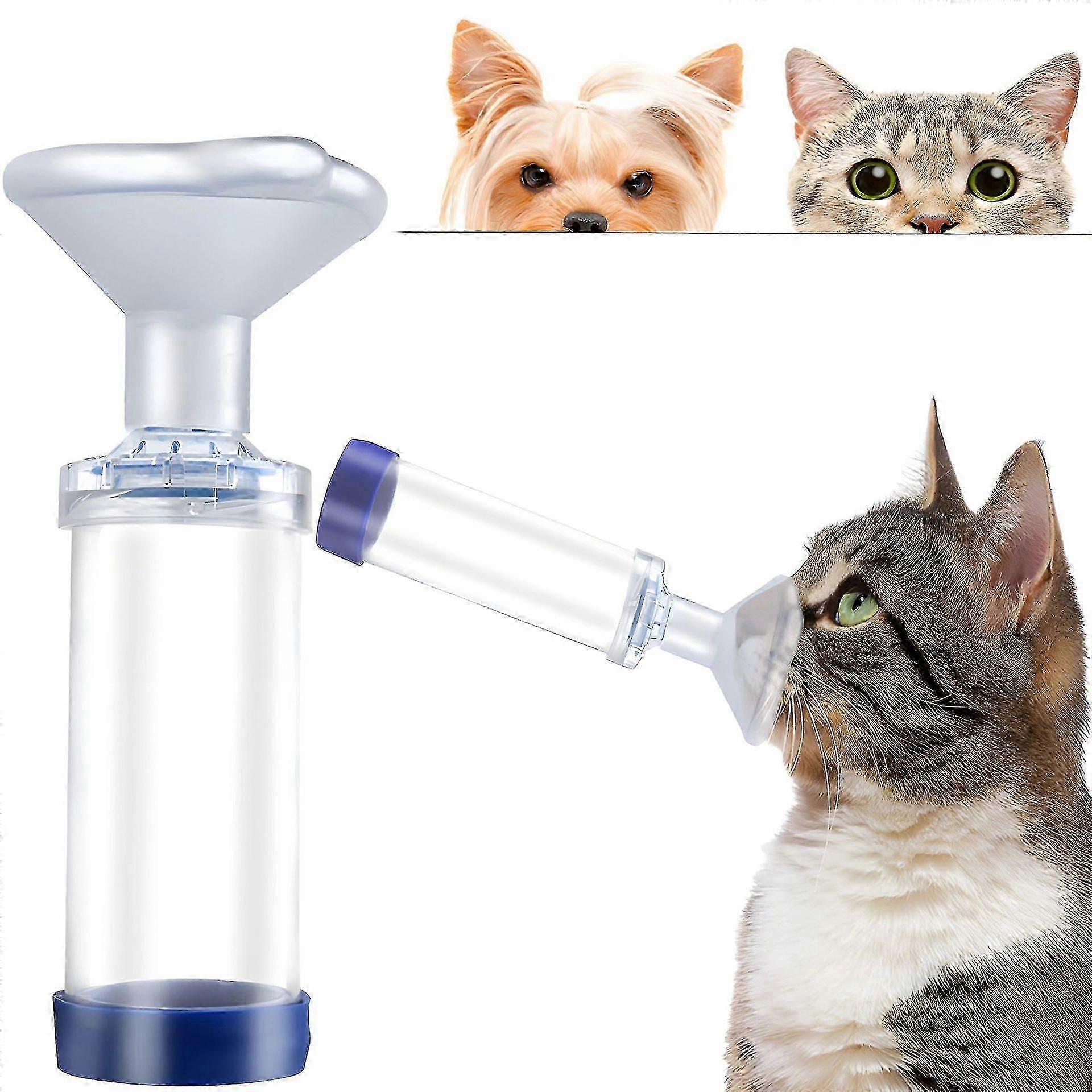 Aerosol Inhaler Spacer for Dogs and Cats with Asthma Featuring Two Mask Sizes for Universal Fit
