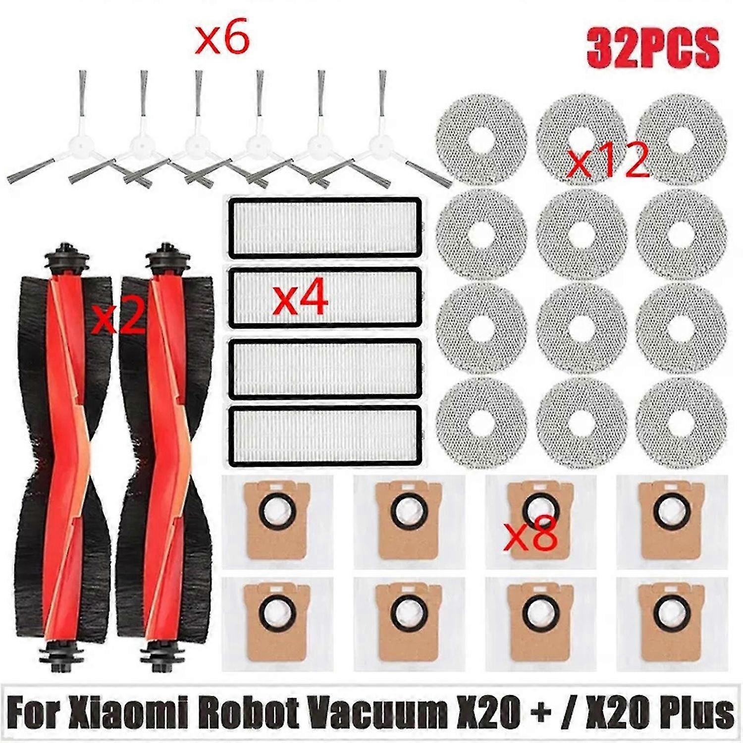 For Robot Vacuum X10 X20+/X10 Plus X20 Plus Spare Parts Accessories Main Side Brush Mop Cloth Dust B