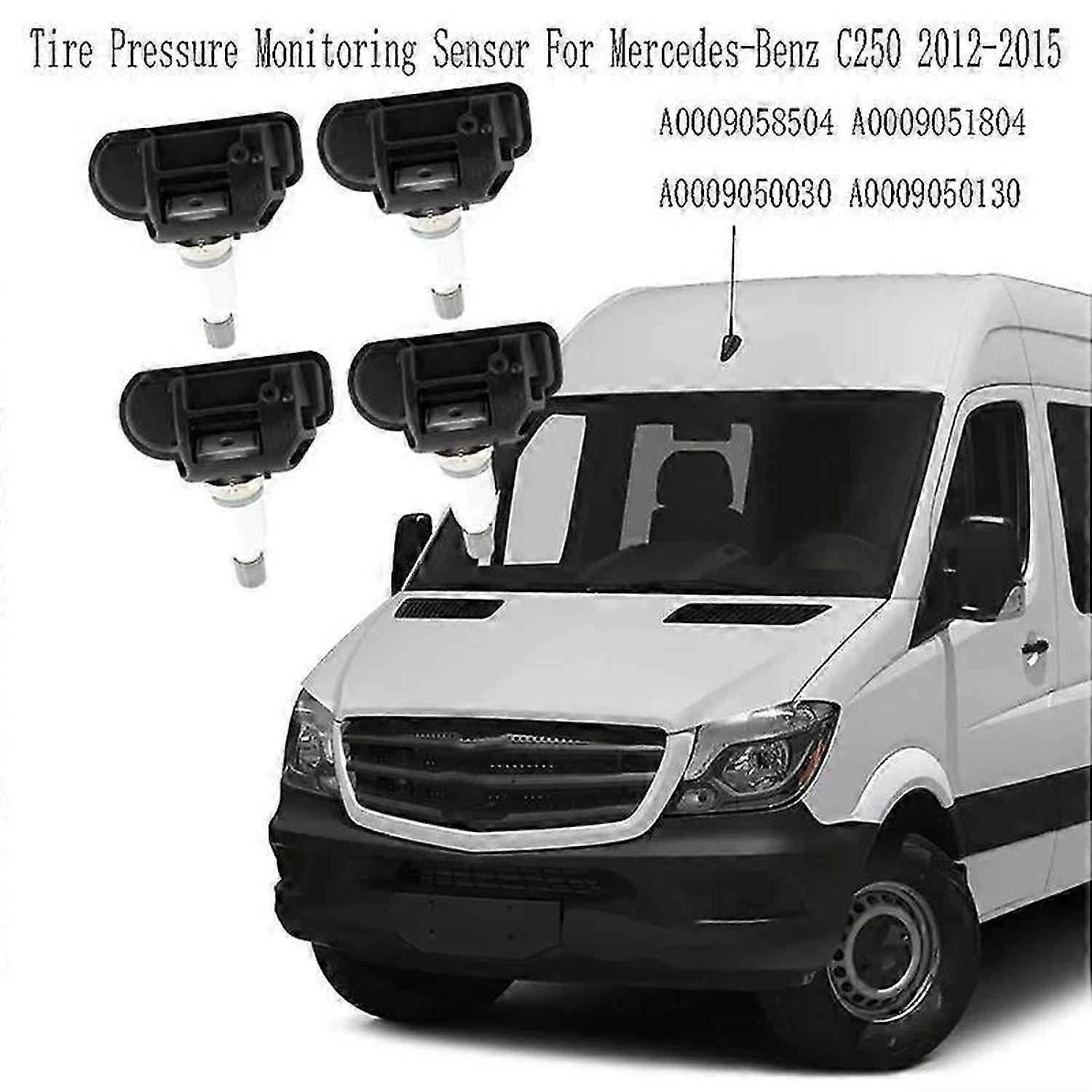 4Pcs Tire Pressure Monitoring Sensor for - C250 2012-2015 A0009058504 A0009051804 A0009050030 A0009050130