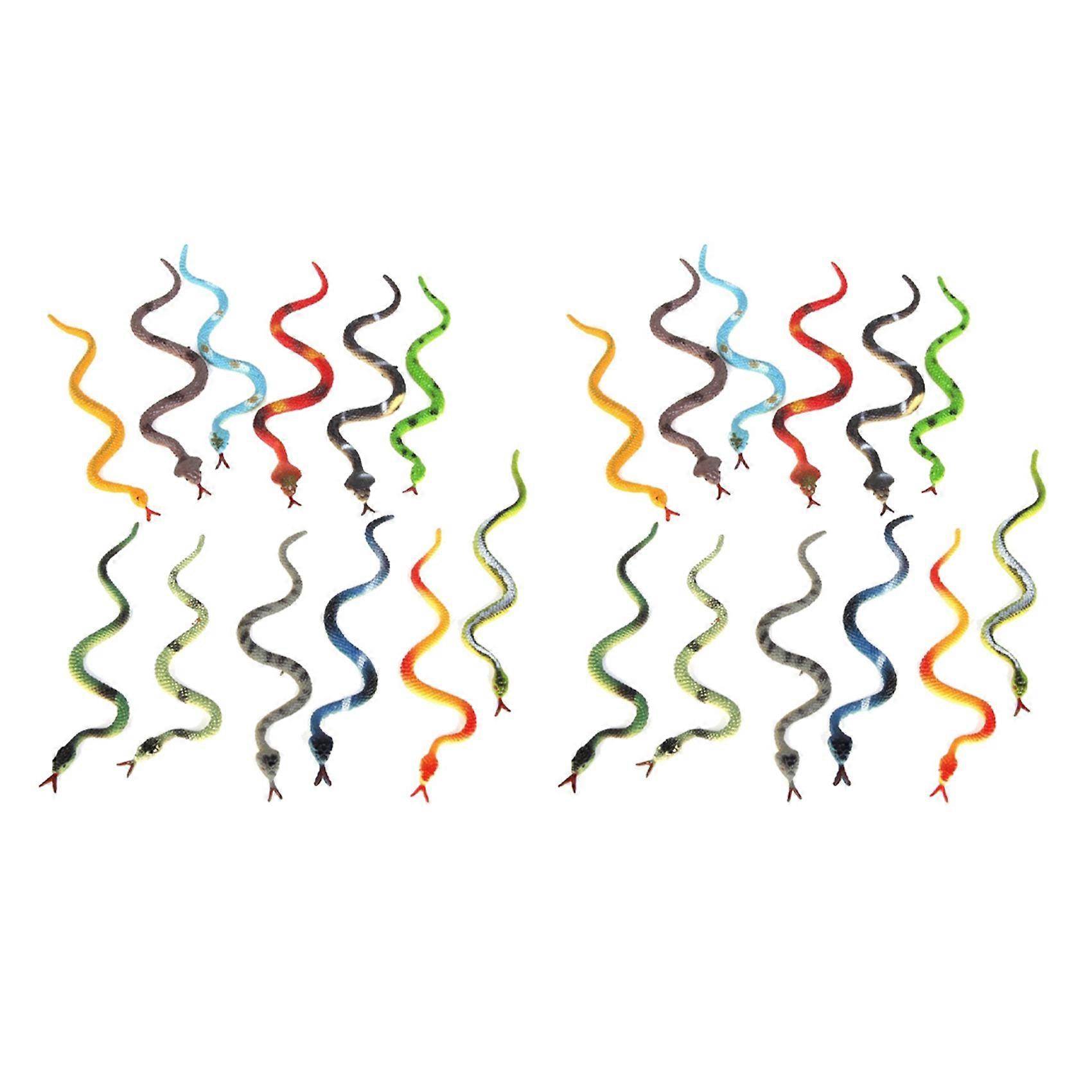 Plastic Reptile Animal Snake Model Toy 24Pcs Multicolour