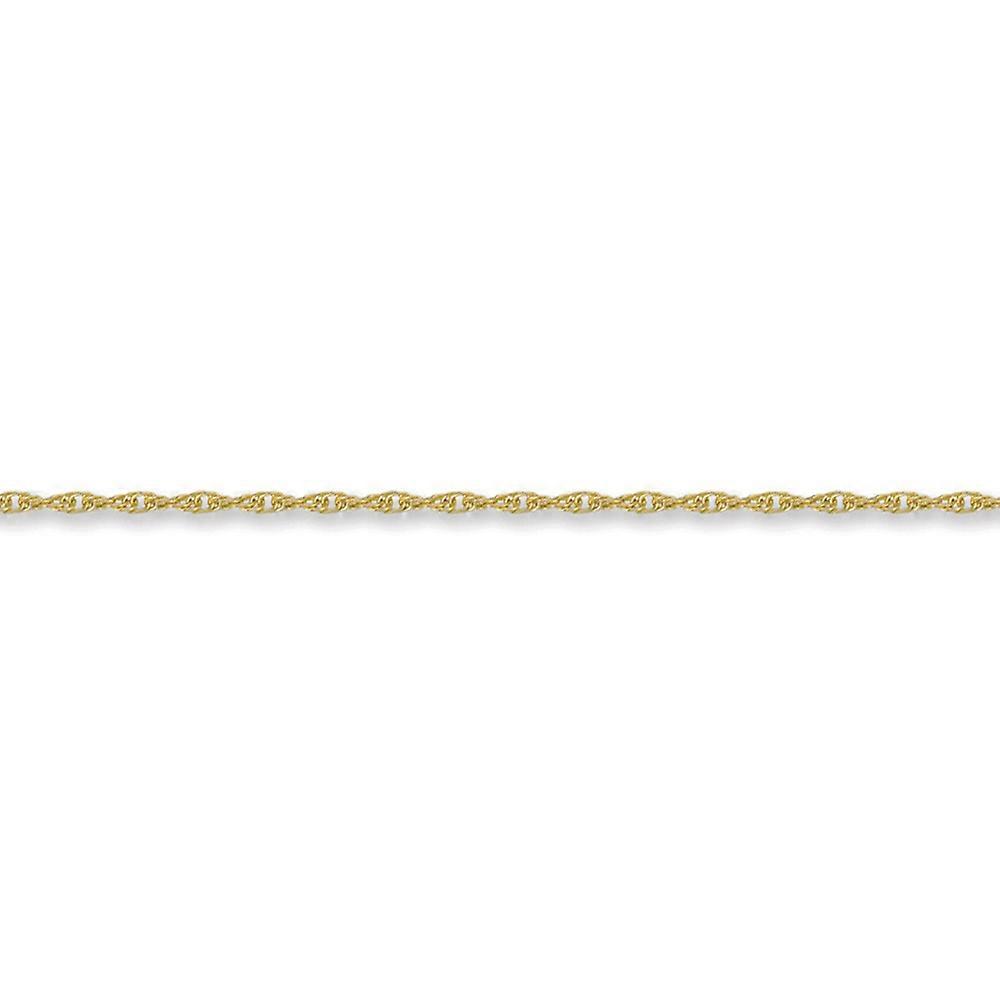 Jewelco London 男女通用纯 9 克拉黄金威尔士亲王 2 毫米规格吊坠链条项链