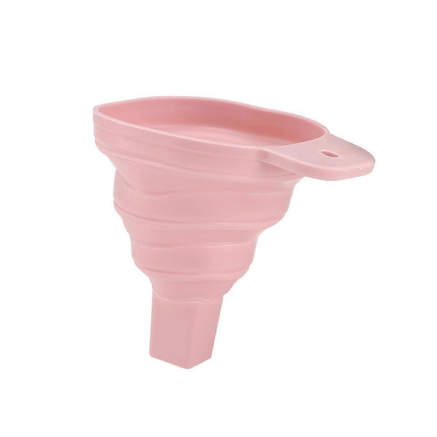 silicone folding telescopic long Style funnels pink