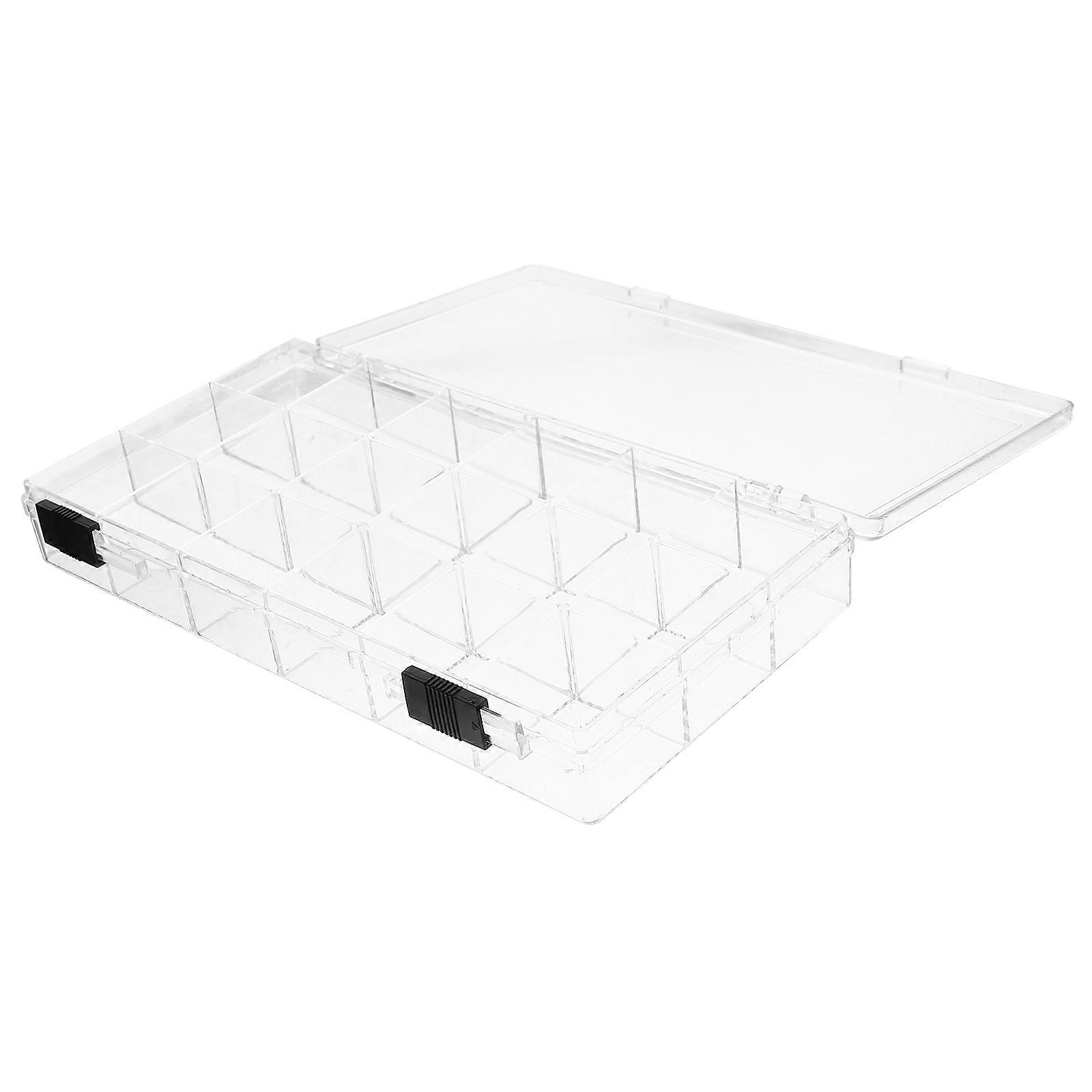 Jewelry Storage Box Plastic Rectangular Transparent for Home Use 1Set