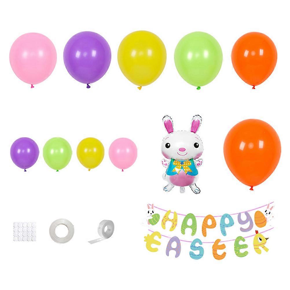 Party Balloon Easter Party Guests Festival Atmosphere Assorted Color Latex Aluminum Foil Paper Scene Layout 1Set
