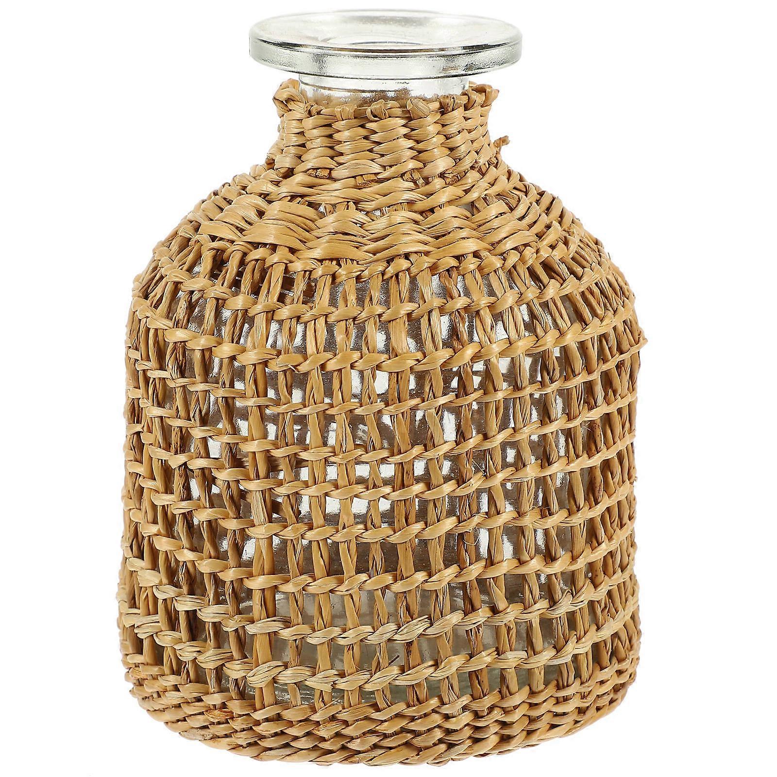 Rattan Vase Rustic Rope Net Flower Vase for Storage Use 4Pcs Pack