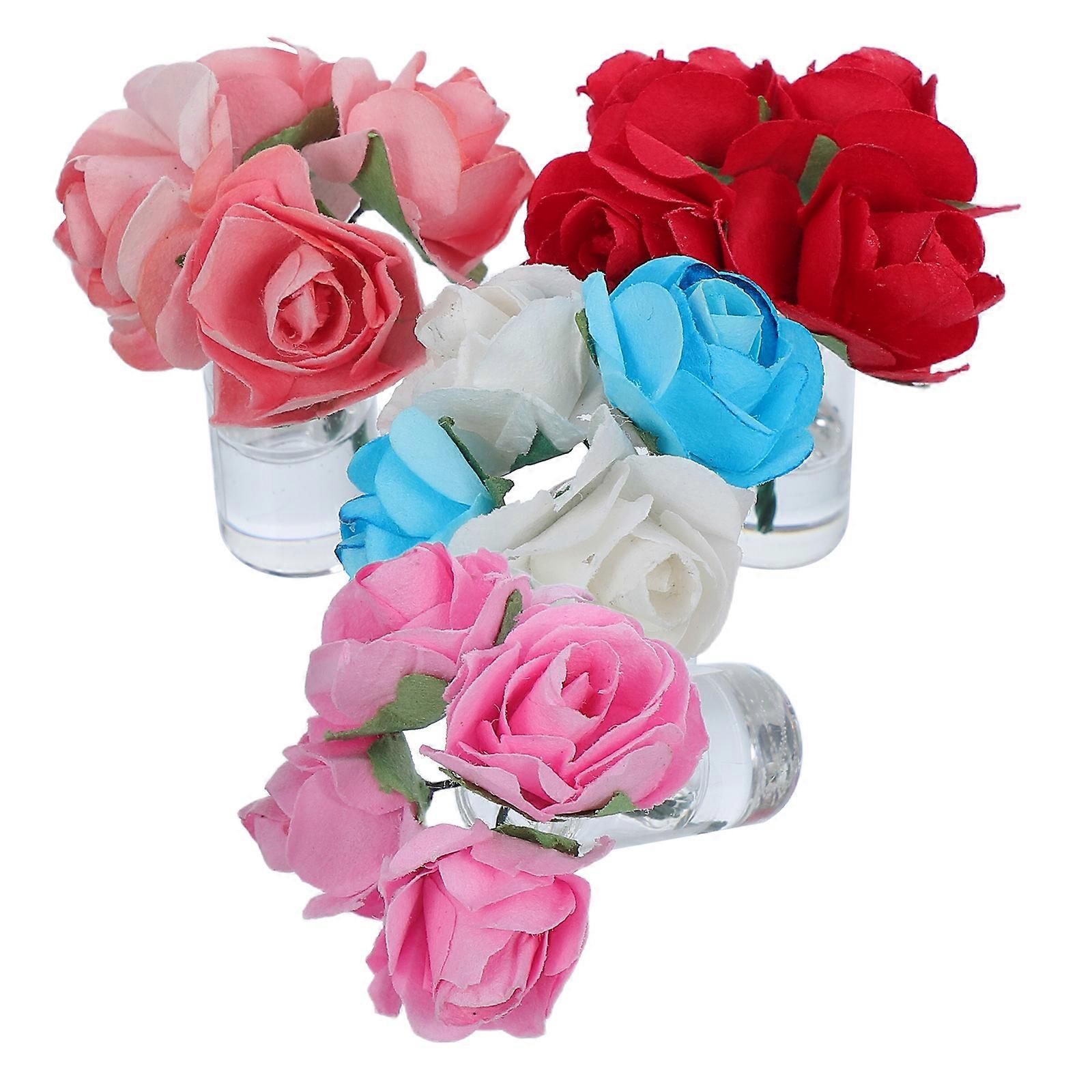 Miniature Flower Vase Dollhouse Accessory for Decorative Use 16Pcs Set
