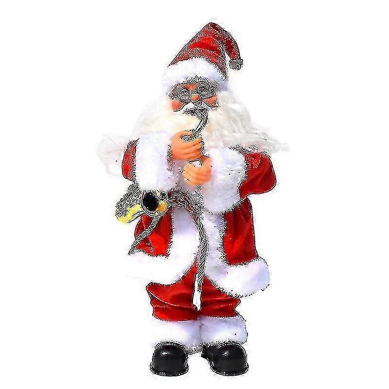 唱歌跳舞圣诞老人，电动创意唱歌跳舞娃娃电池供电的音乐圣诞老人与灯圣诞装饰品