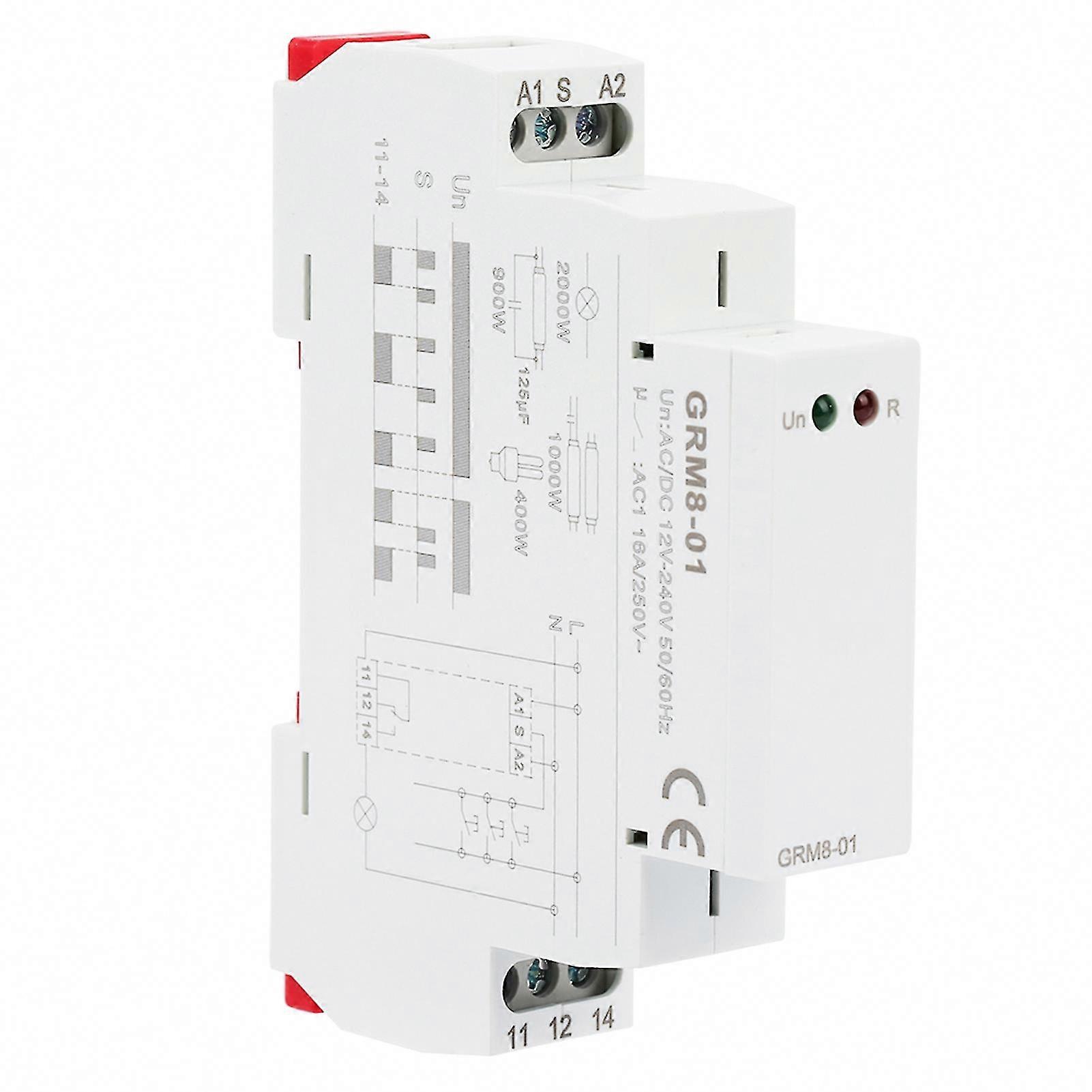 GRM8-01 Electronic Latching Relay Memory Impulse Relay AC/DC 12-240V