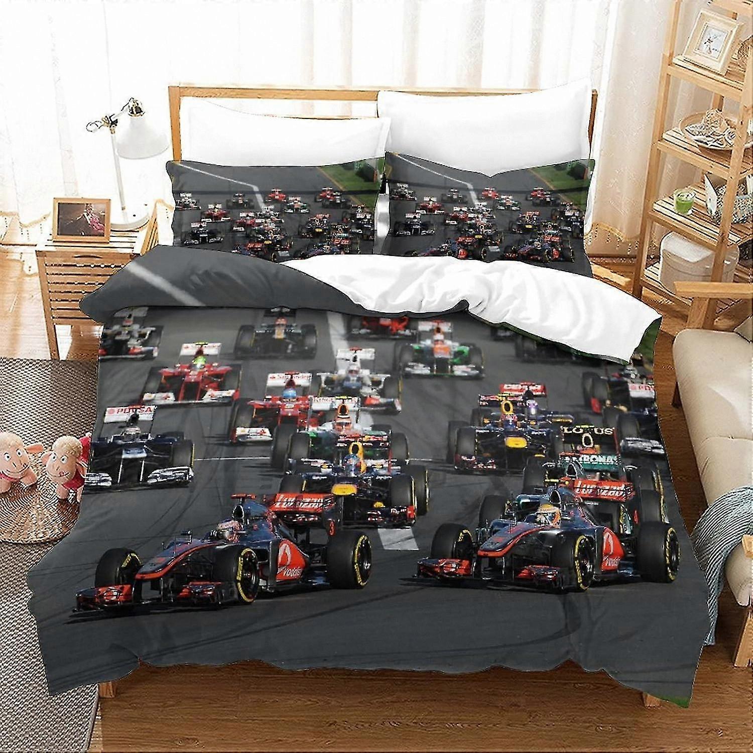 Racing Design 3D Printed Duvet Cover Set - King Size for Adults and Kids No Comforter Included