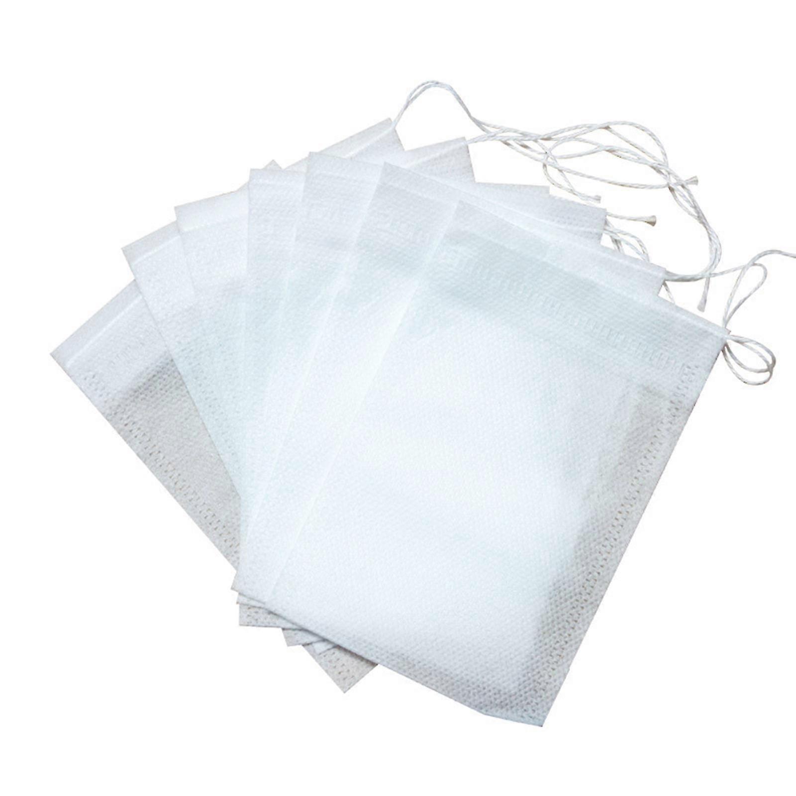 100pcs Drawstring Tea Pouches Convenient Drawstring Seal Filter Tea Bags (Pack of 100) for Loose Tea and Coffee Drawstring 7x9cm