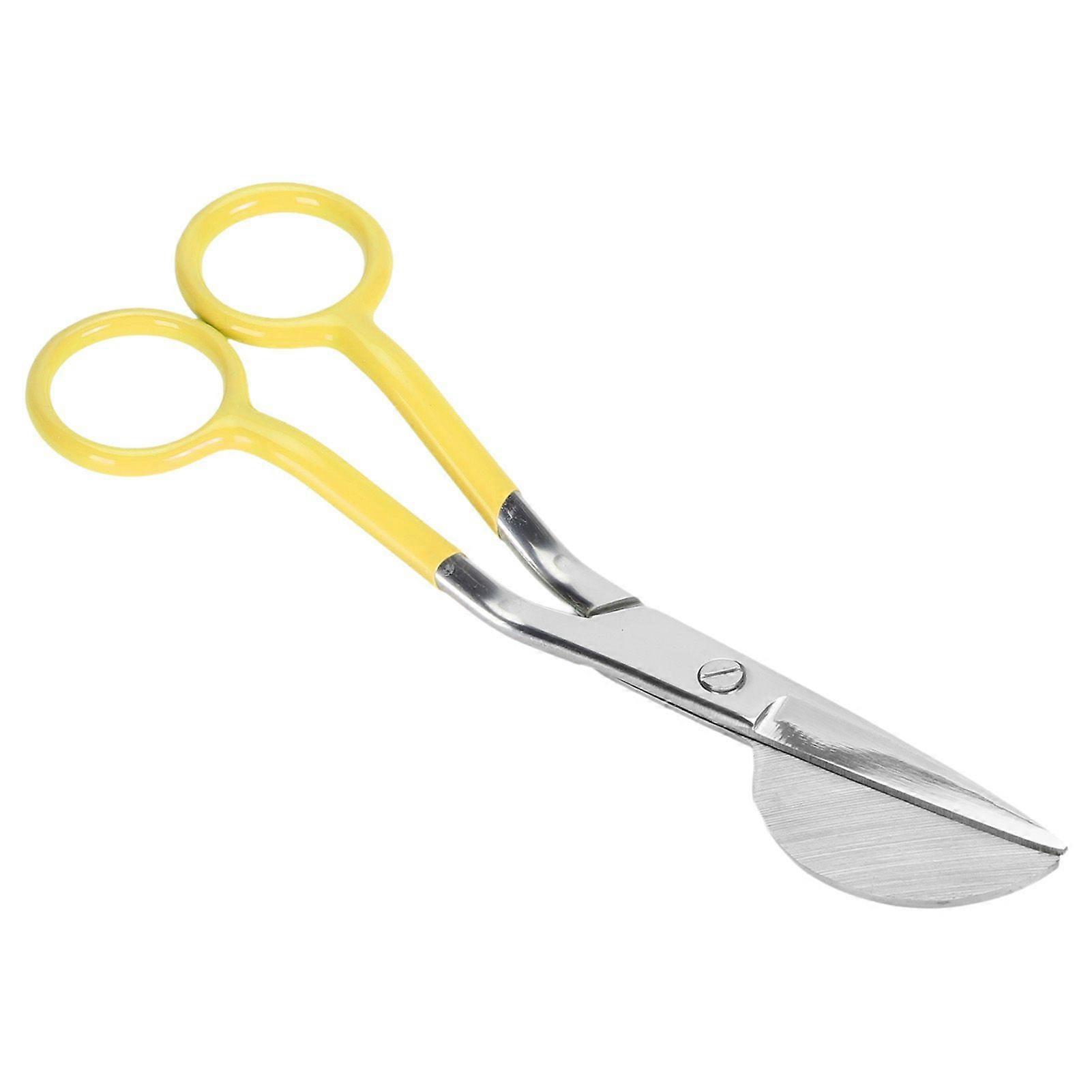 6 Inch Duckbill Scissors Stainless Steel Blades Duckbill Applique Scissors Ergonomic Sewing Scissors Fabric Shears for Cutting Clothes Tailor Yellow
