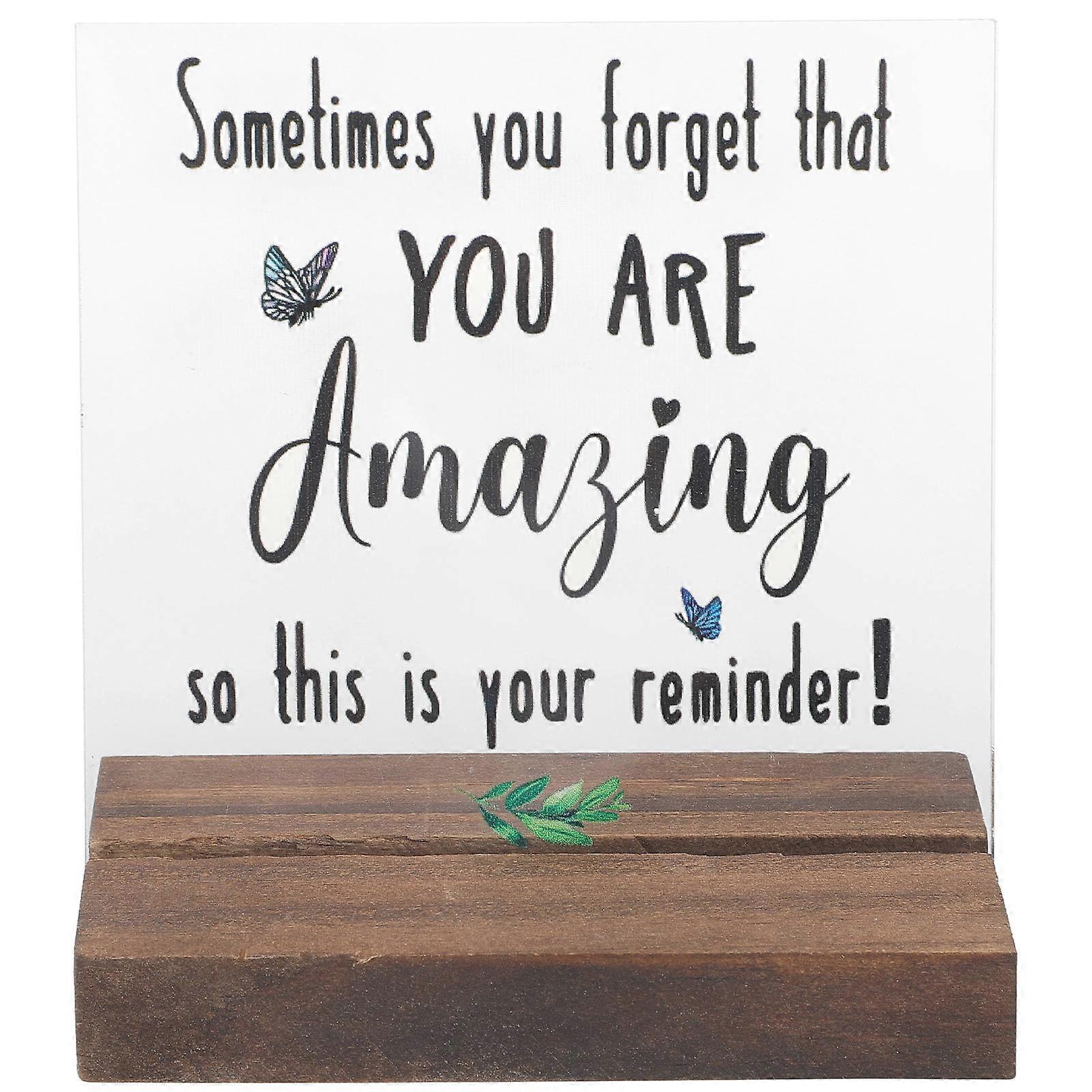 Office Table Motivational Sign Acrylic Desk Decor 2Pcs with Stand