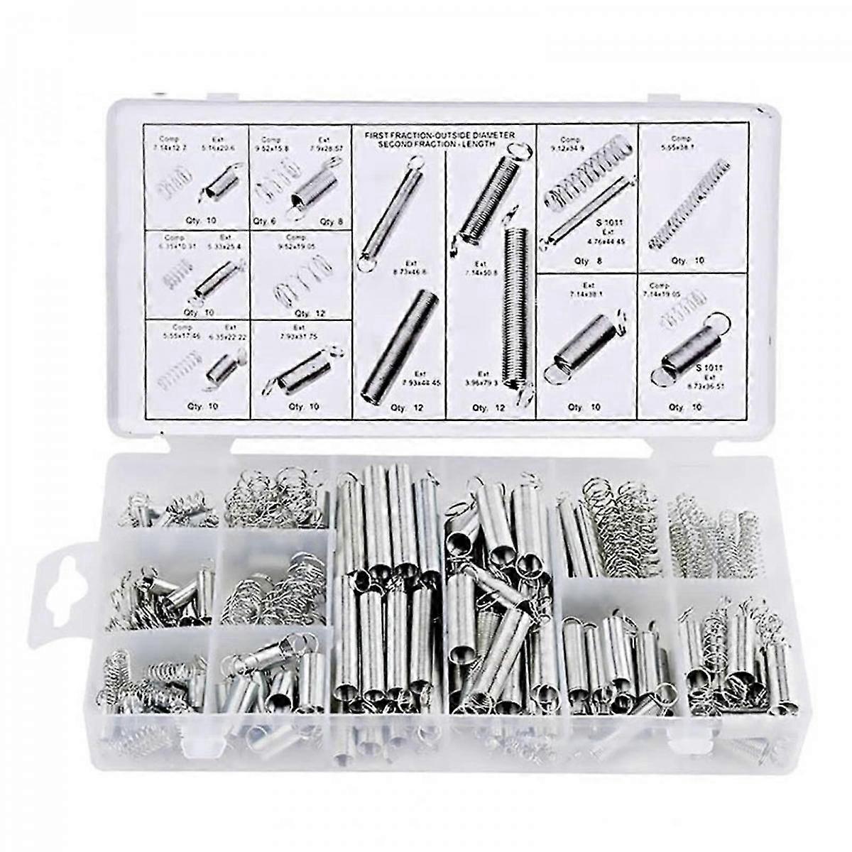 200pcs Spring Steel Compression Spring Set with Storage Box, Portable Hardware Tools for Hand Tool Accessories