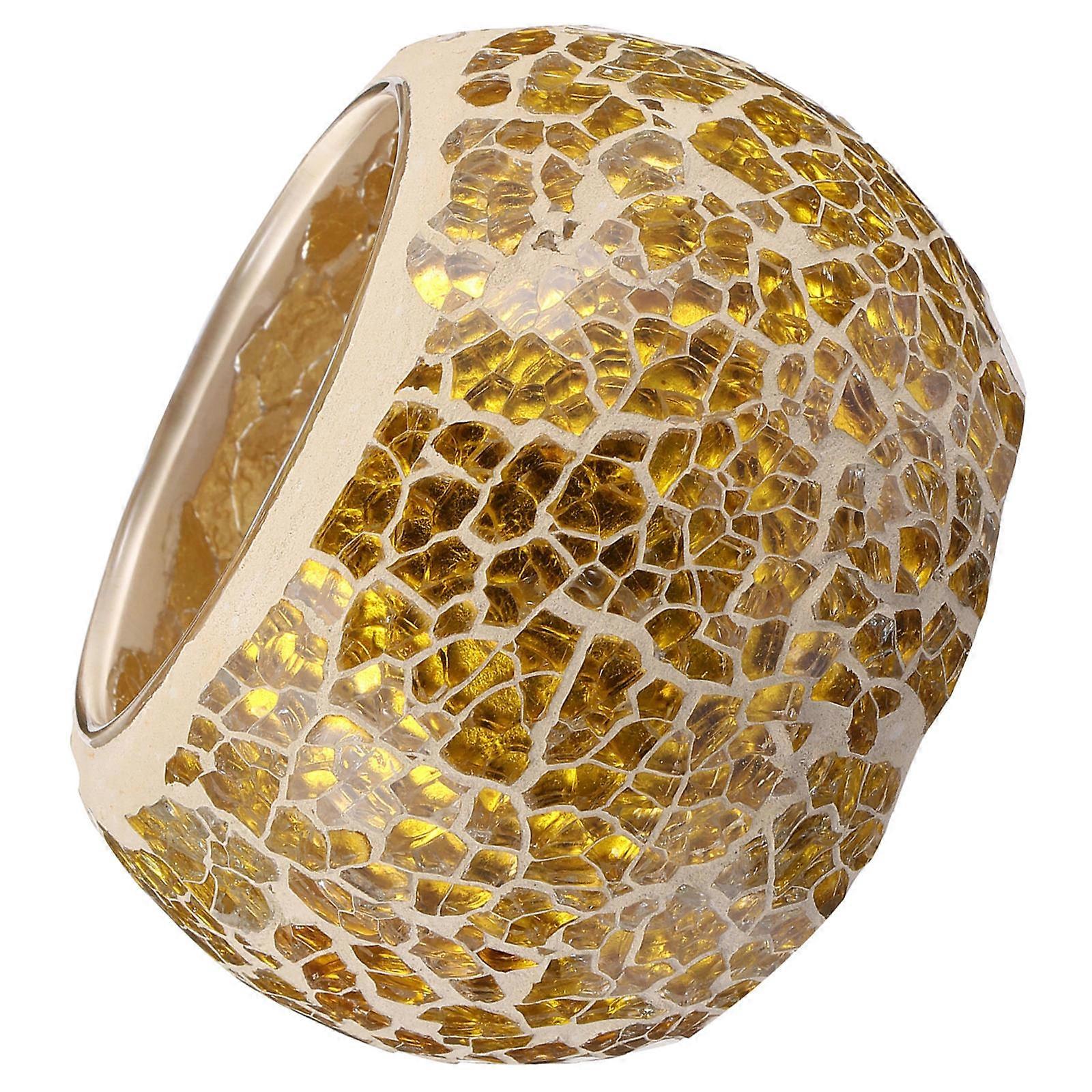 Glass Tea Light Holder for Wedding Decor 3Pcs Yellow