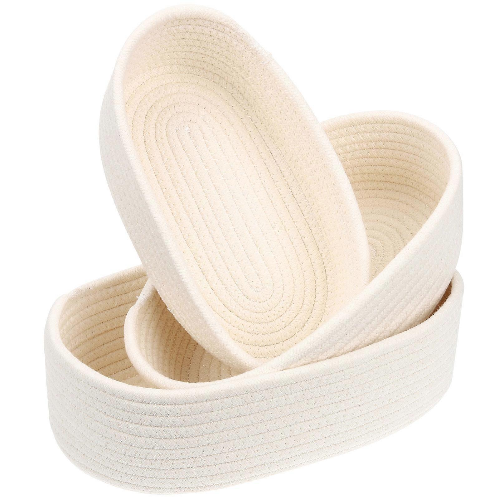 Baumwolle Gewebt Lagerung Korb 3Pcs Home Storage Boot-Förmigen Weiß Geflochtene Verwenden