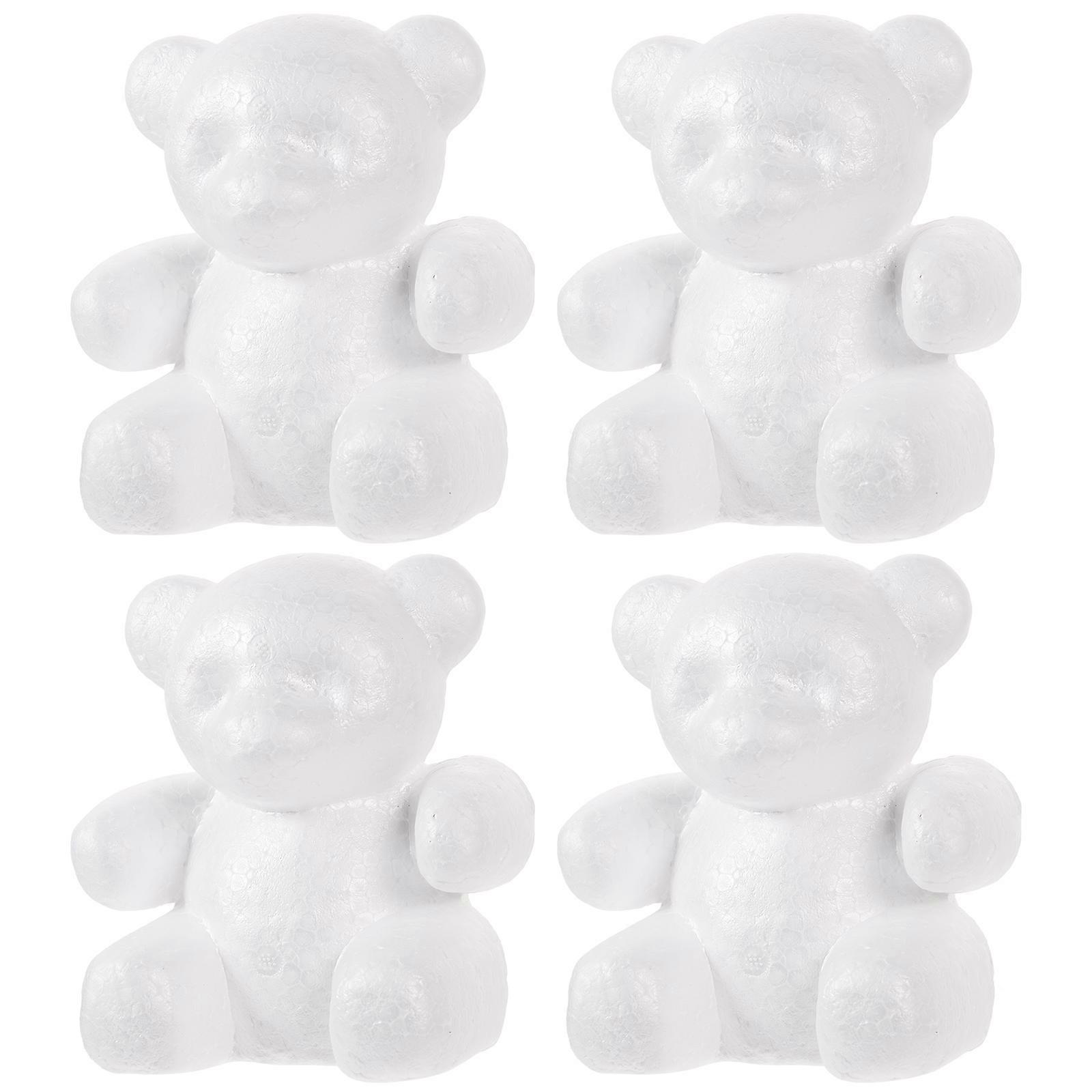16Pcs DIY Bear Shape Sculptures White Craft Balls for Decoration