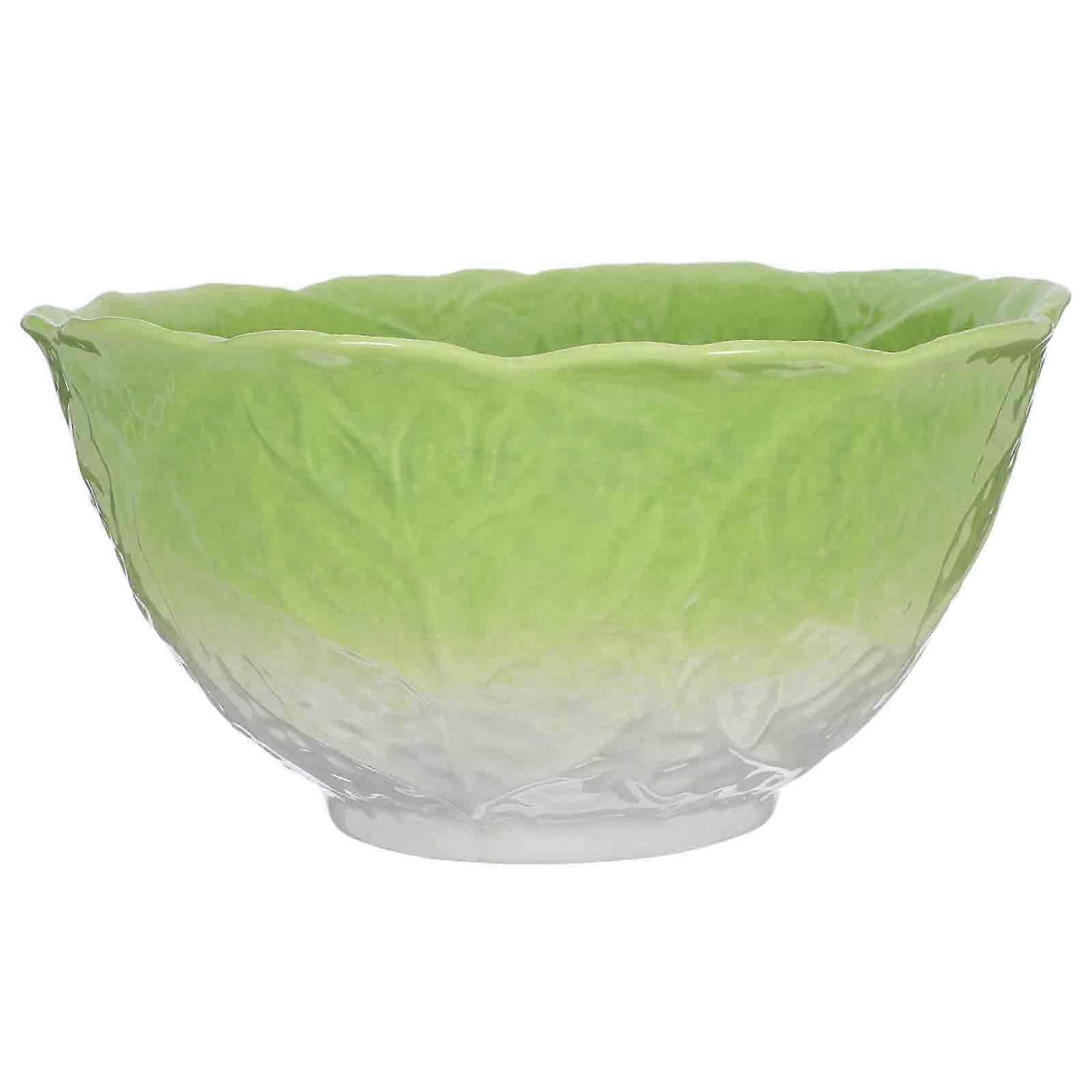 Ceramic Pasta Bowl Embossed Cabbage for Serving 4Pcs Porcelain Dinnerware