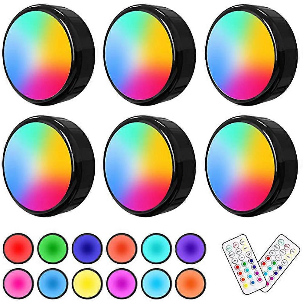 Black Under Cabinet Lights Battery Operated Puck Lights with Remote 18Pcs
