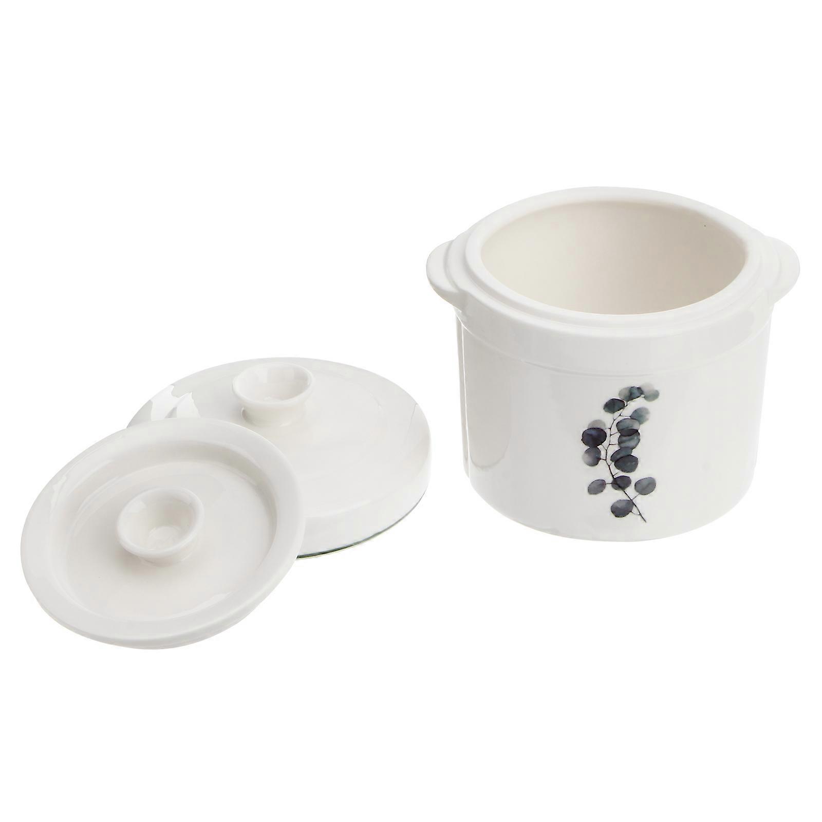 Double Handles Ceramic Stew Pot for Soup with 2Pcs Set