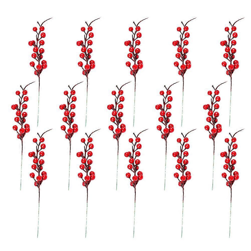 Artificial Berry Branches for Christmas Wreath Decoration 60Pcs Red Berries