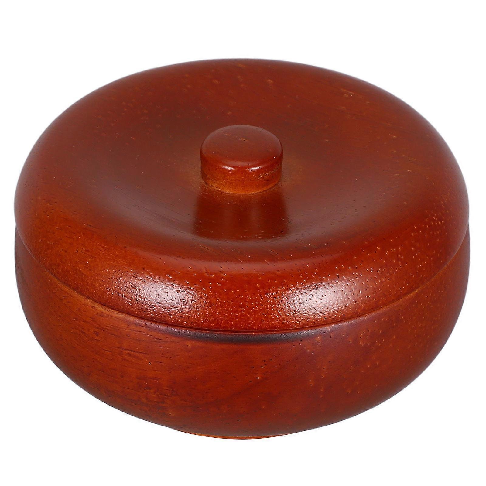 Chocolate Wooden Shaving Soap Bowl for Shaving 2Pcs with Lid for Men