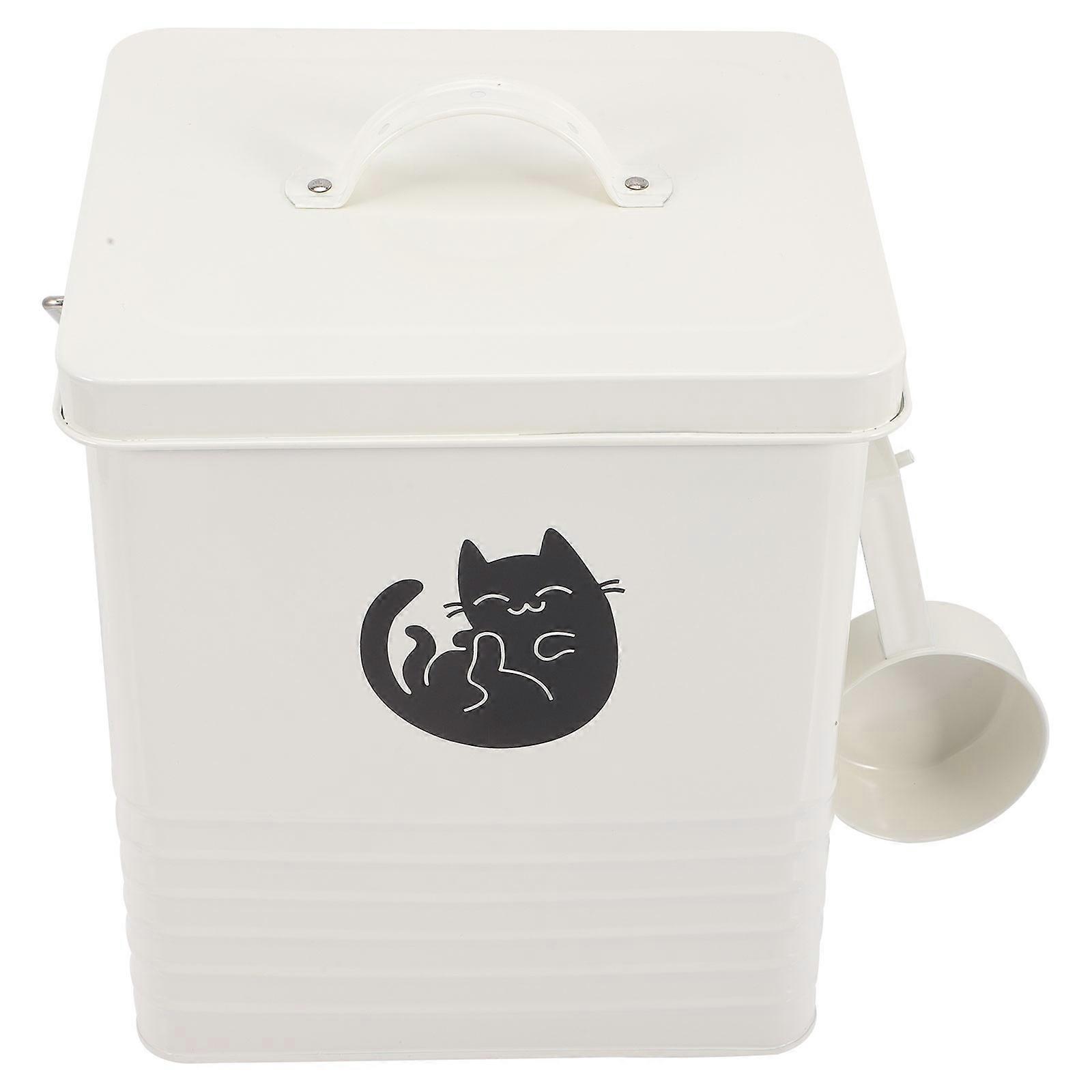 Pet Food Canister Small Cat Food Container Sealing Function Rounded Design 23x20cm 1Set