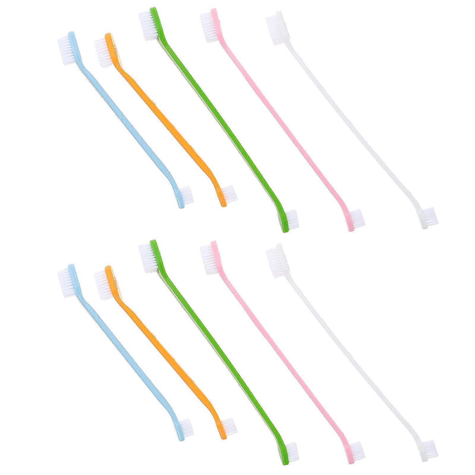 Dog Toothbrush Dual-Head for Oral Cleaning 40Pcs Assorted Color Kit