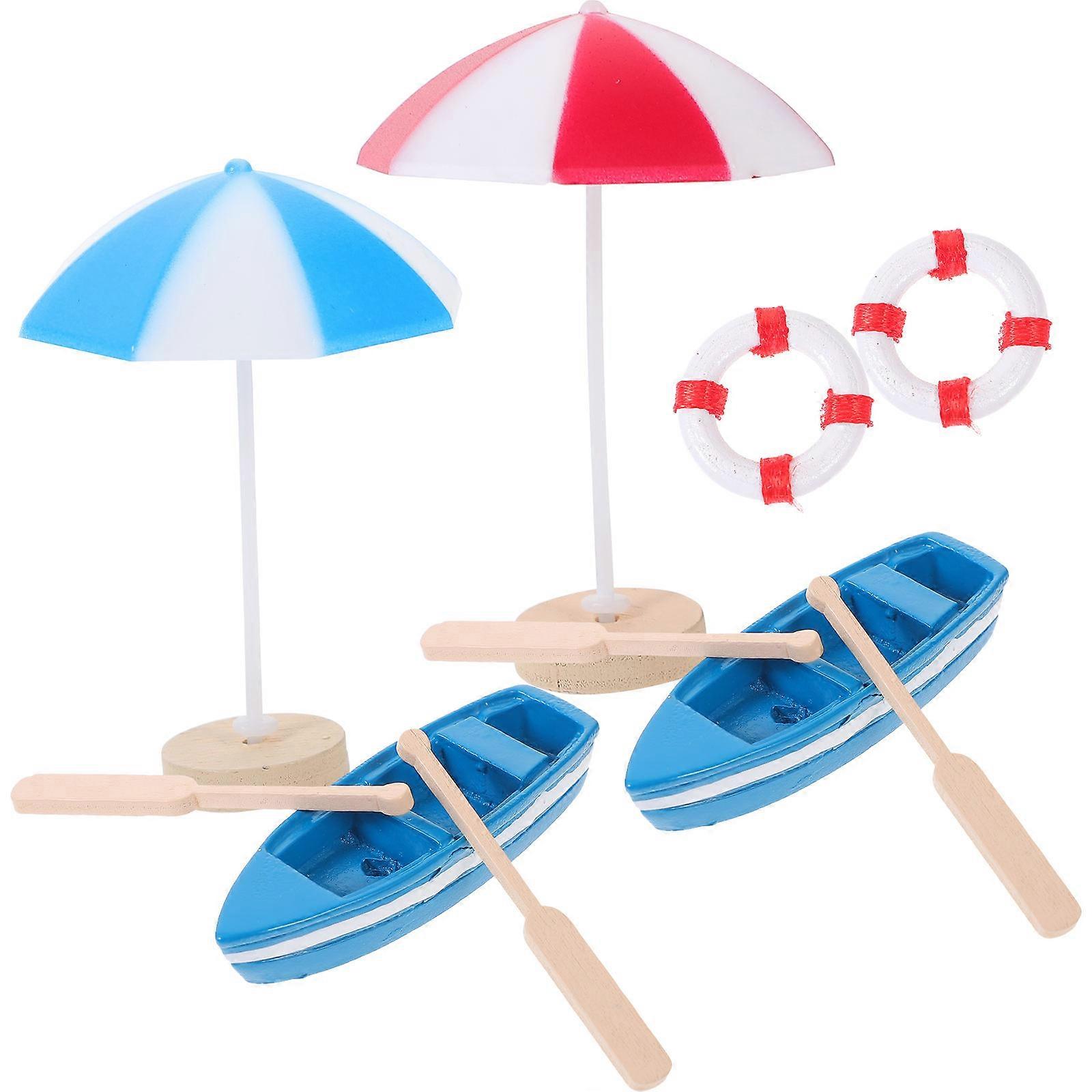 Miniature Beach Style Decoration Small Boat Decor Including 2Sets