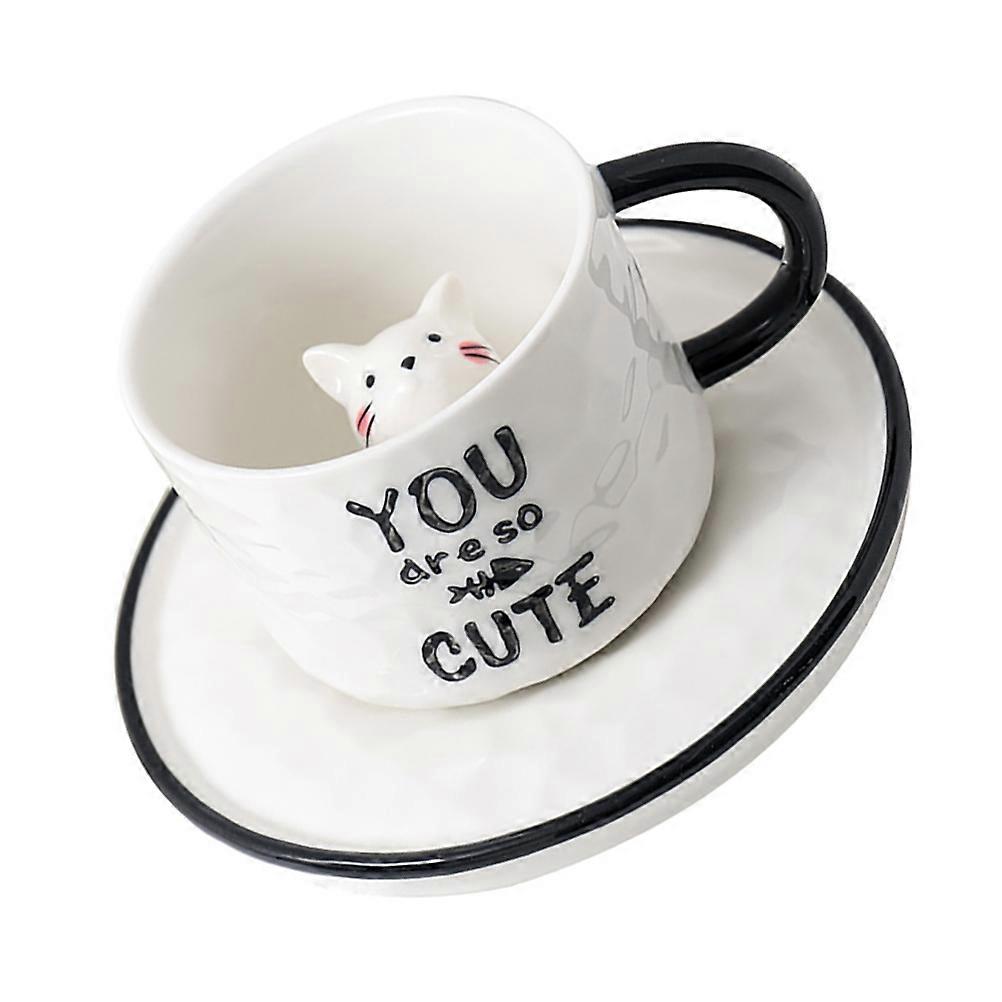 3D Coffee Mug Ceramic Cup for Home 2Sets with Animal Inside Design
