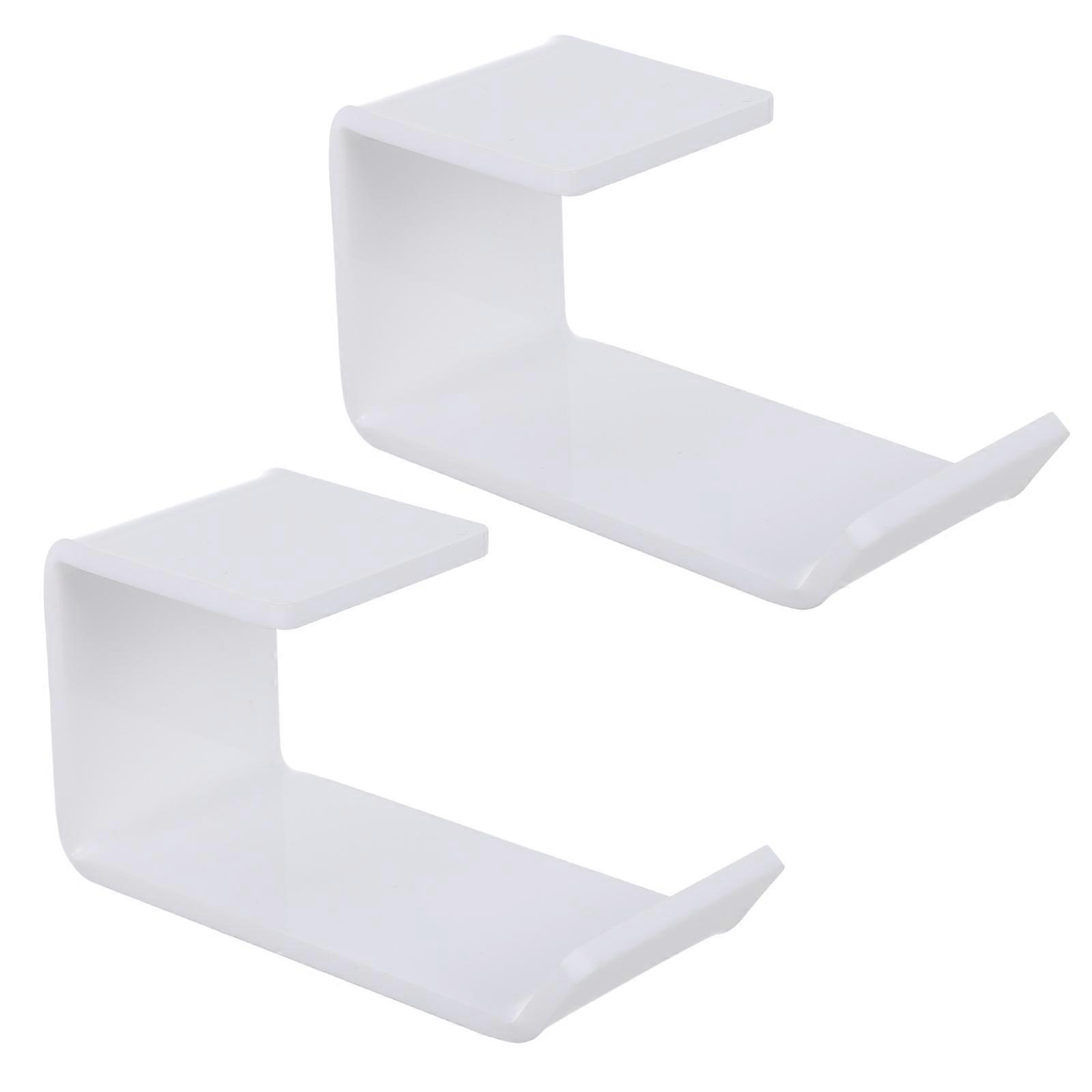 Headset Holder White Acrylic Hook for Desk Use 4Pcs Headphone Stand