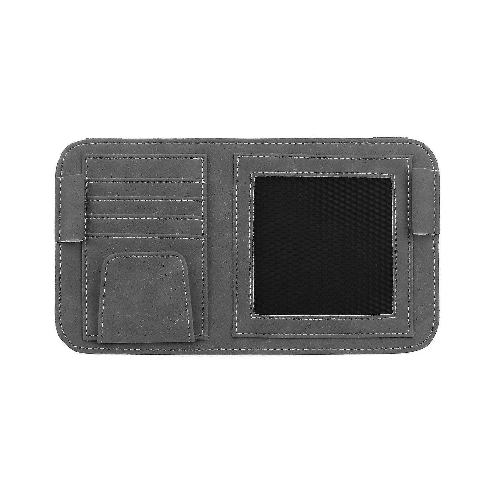 2025 Card Storage Bag Multiple Compartments Save Space Faux Fur Car Sun Visor Organizer Card Ticket Container for Auto