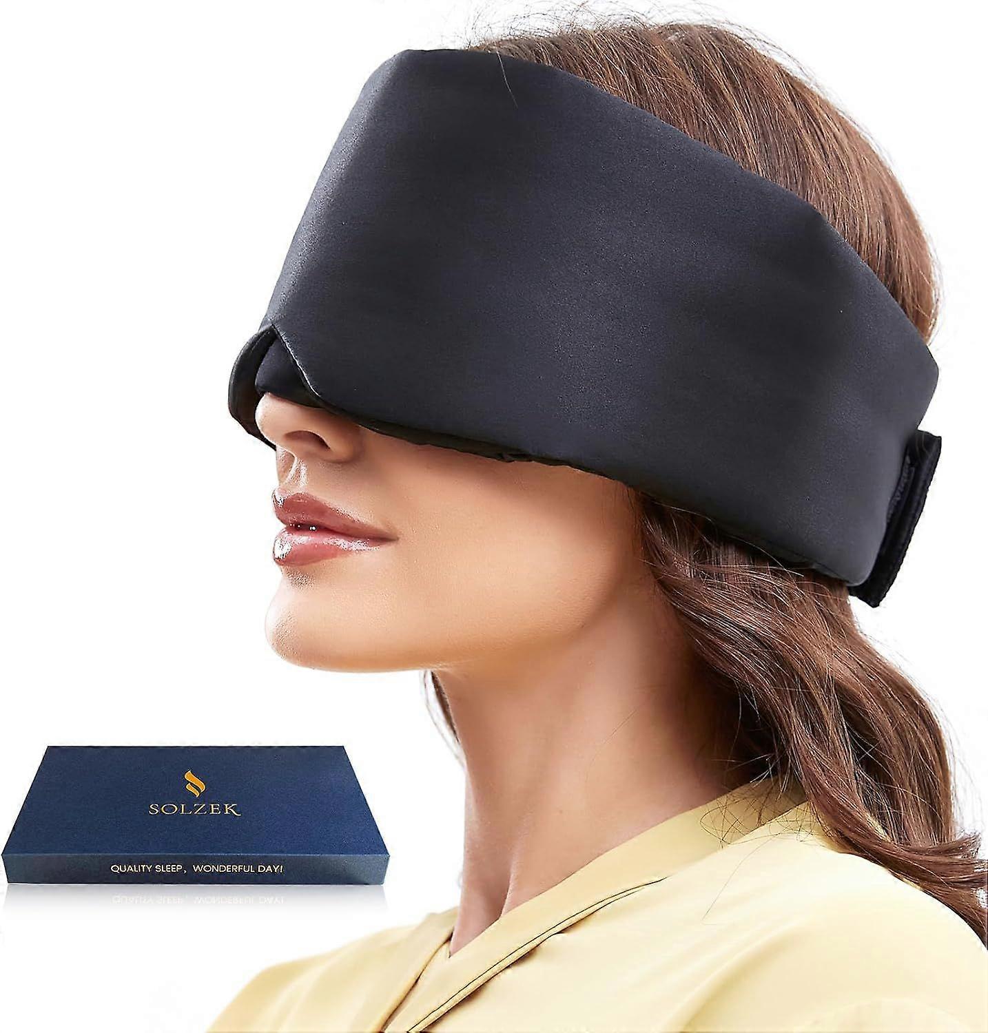 Antifaz de seda para dormir, 100 % opaco, ajustable