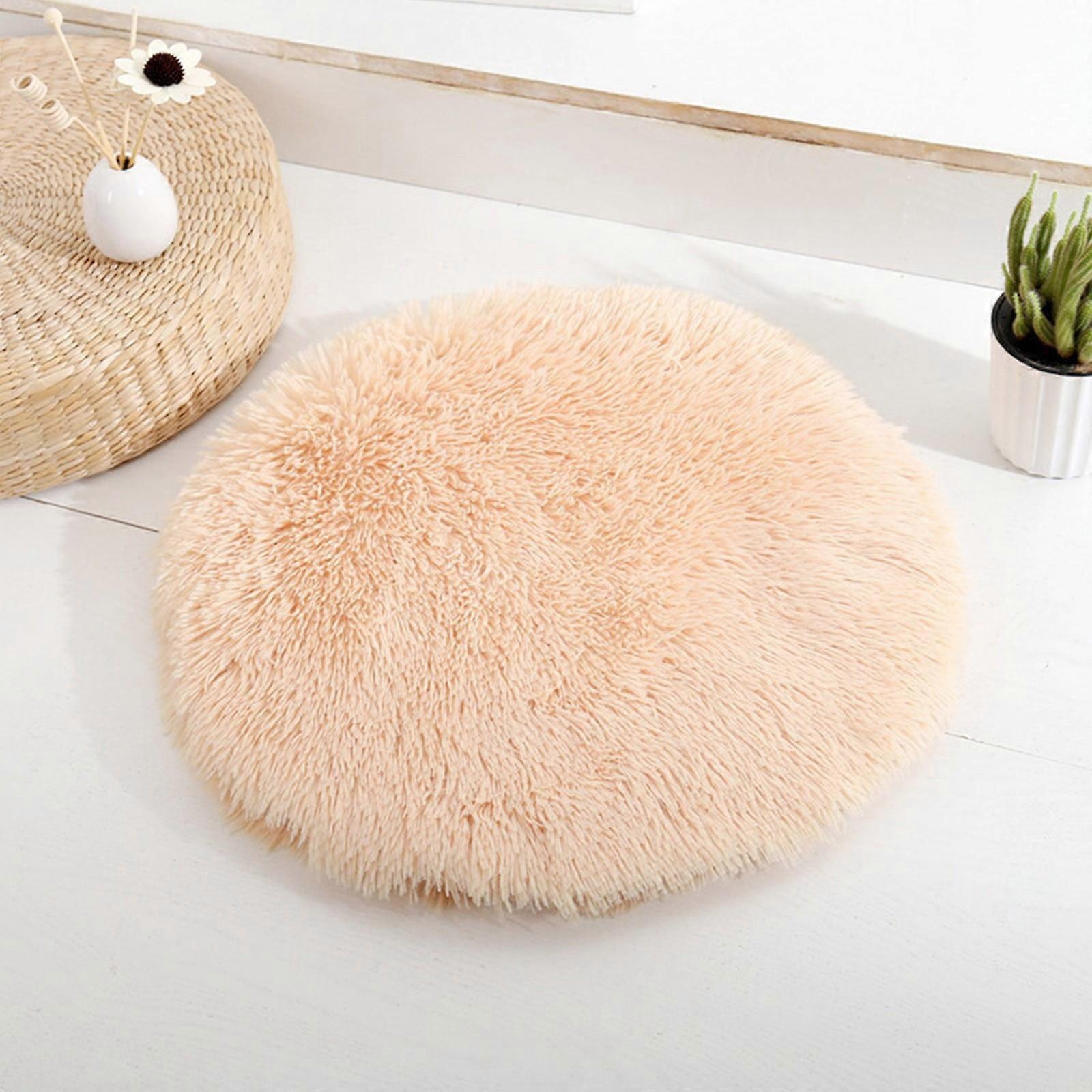 Round Rectangular Faux Rabbit Fur Cushion Pad Compatible with Cat Tree Tower, Window Perch, Carrier & Bed