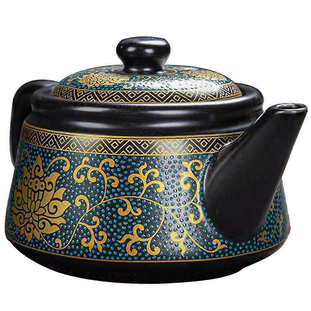 Tea Pot Retro Ceramic Teapot for Brewing 2Pcs Classic Ceramic Tea Pot Set