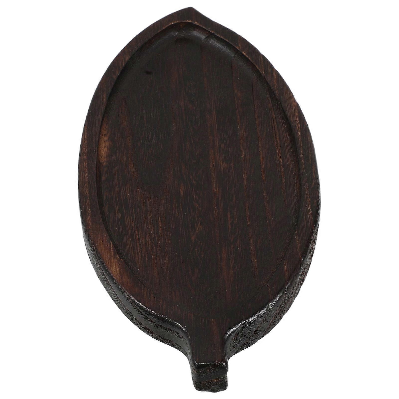 Rectangular Wooden Tray For Tea Ceremony 25.00X11.50X2.00CM Dark Brown Multifunctional Use For Home Users 3Pcs